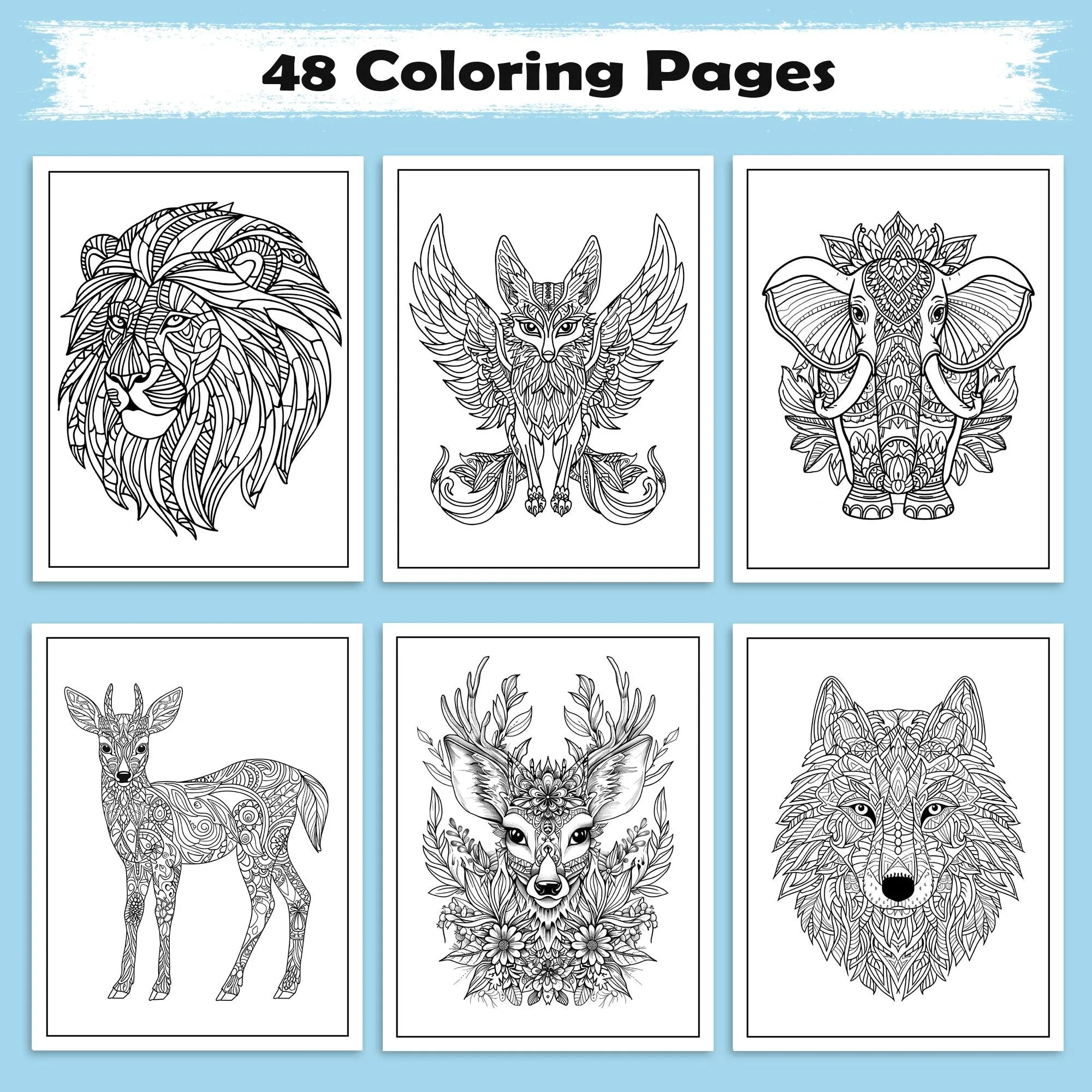 Wild Spirit Mandalas Coloring Pages – 48 Animal-Inspired Patterns for Adults - image 2
