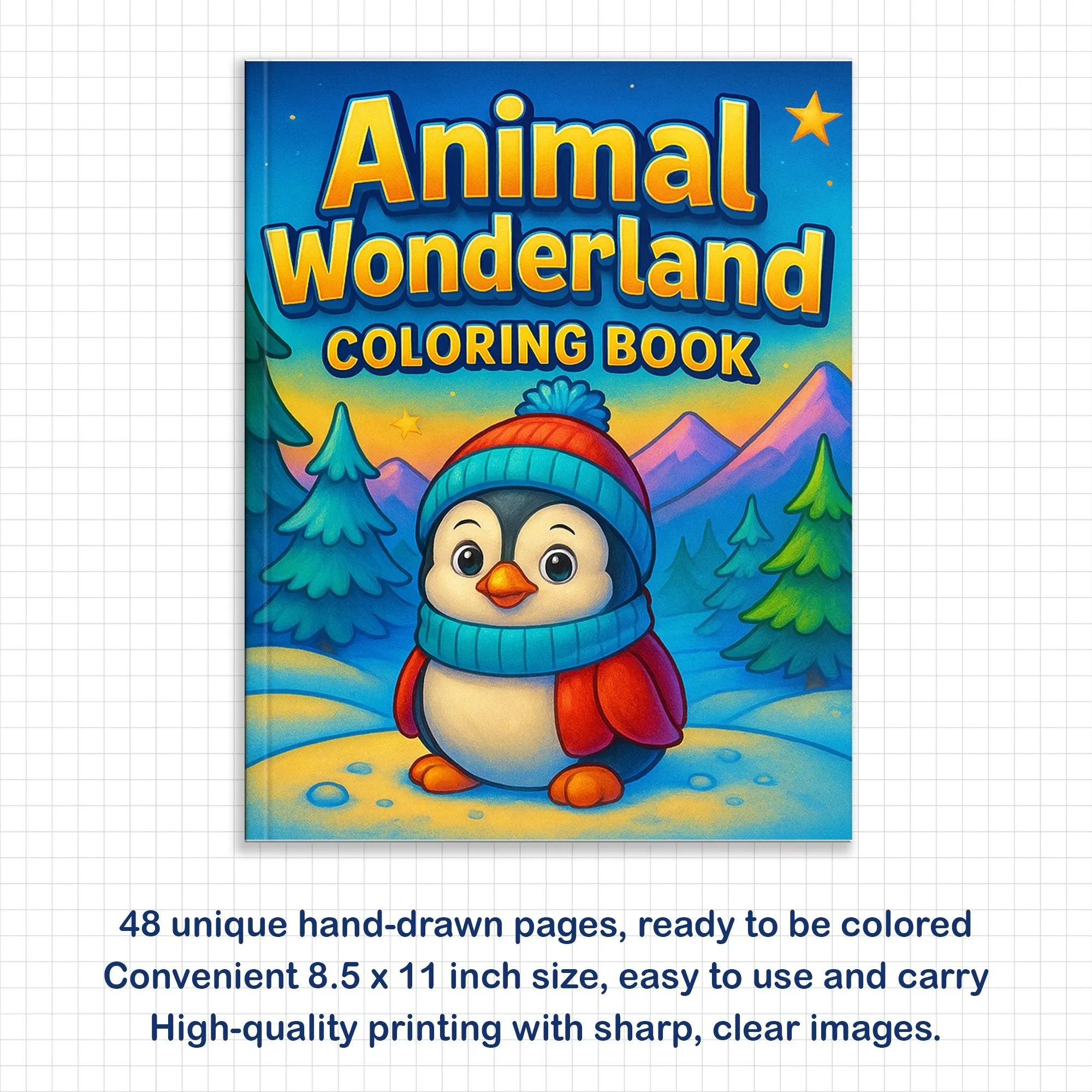 Animal Wonderland Coloring Pages – 48 Pages – Cute Animals, Forest Friends, Winter Scenes – For Kids - image 2
