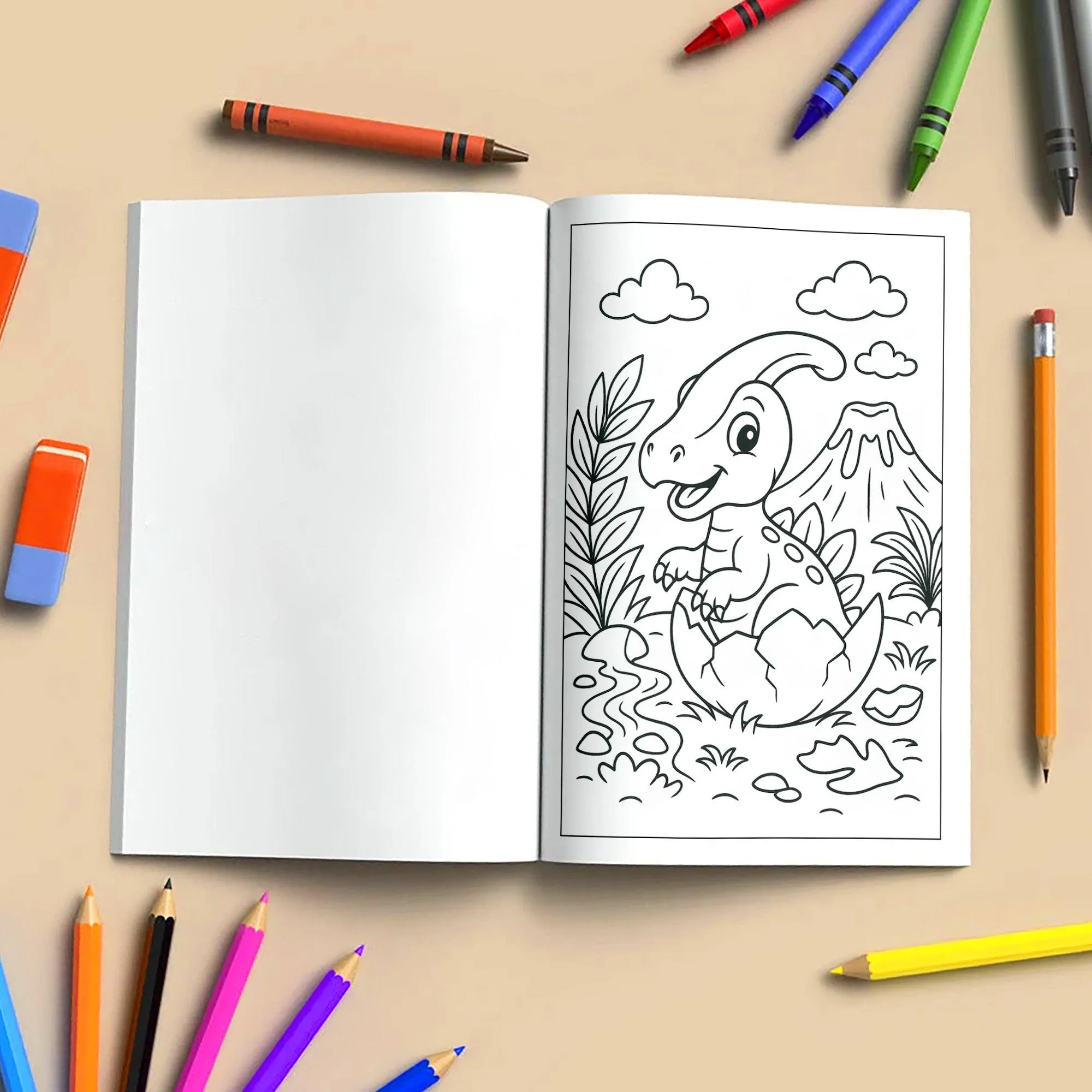 Dino Volcano World Coloring Pages for Kids – 48 Action-Packed Designs - image 6