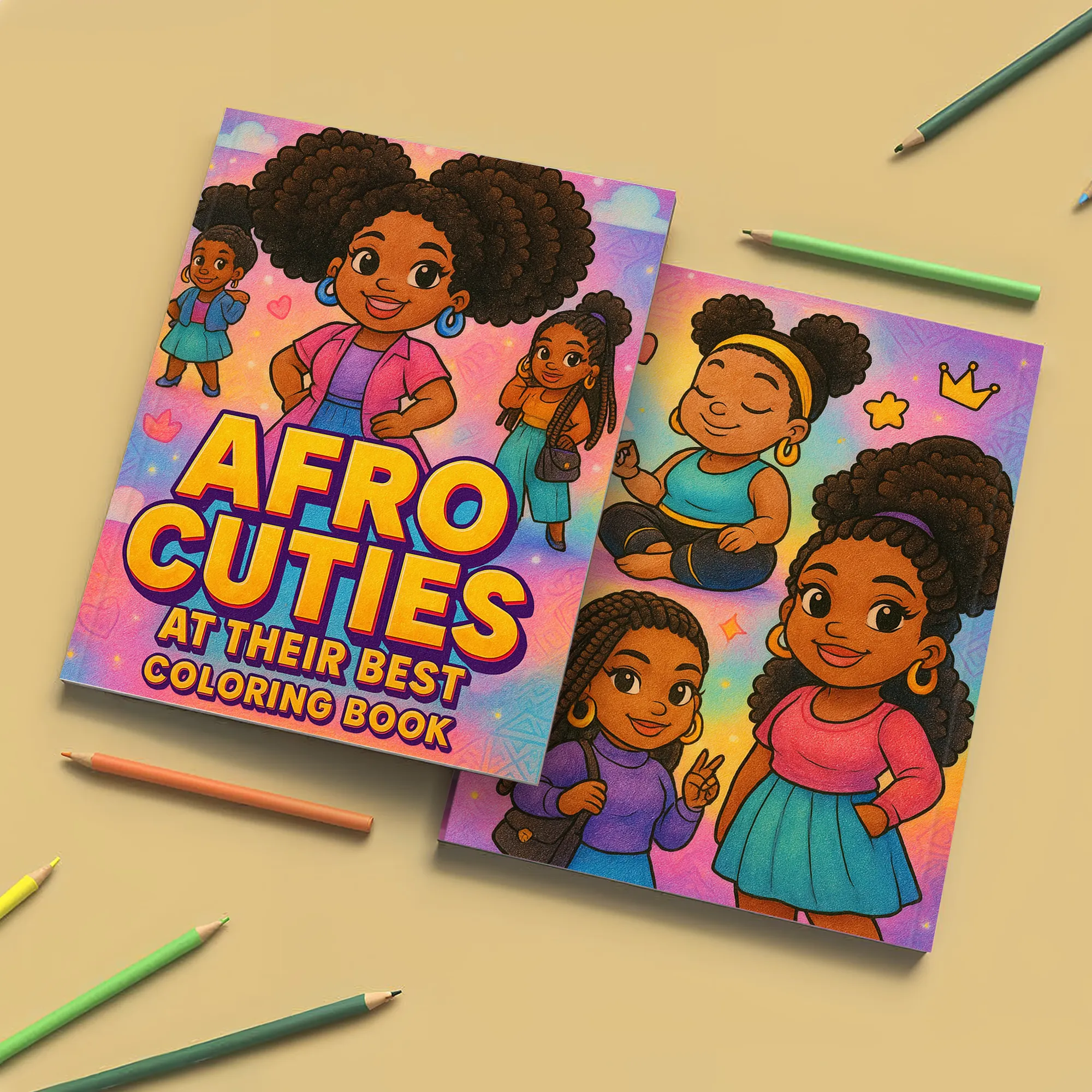 Afro Cuties at Their Best Coloring Pages – 48 Pages – Cute, Empowering, Everyday Joy – For Adults - image 7
