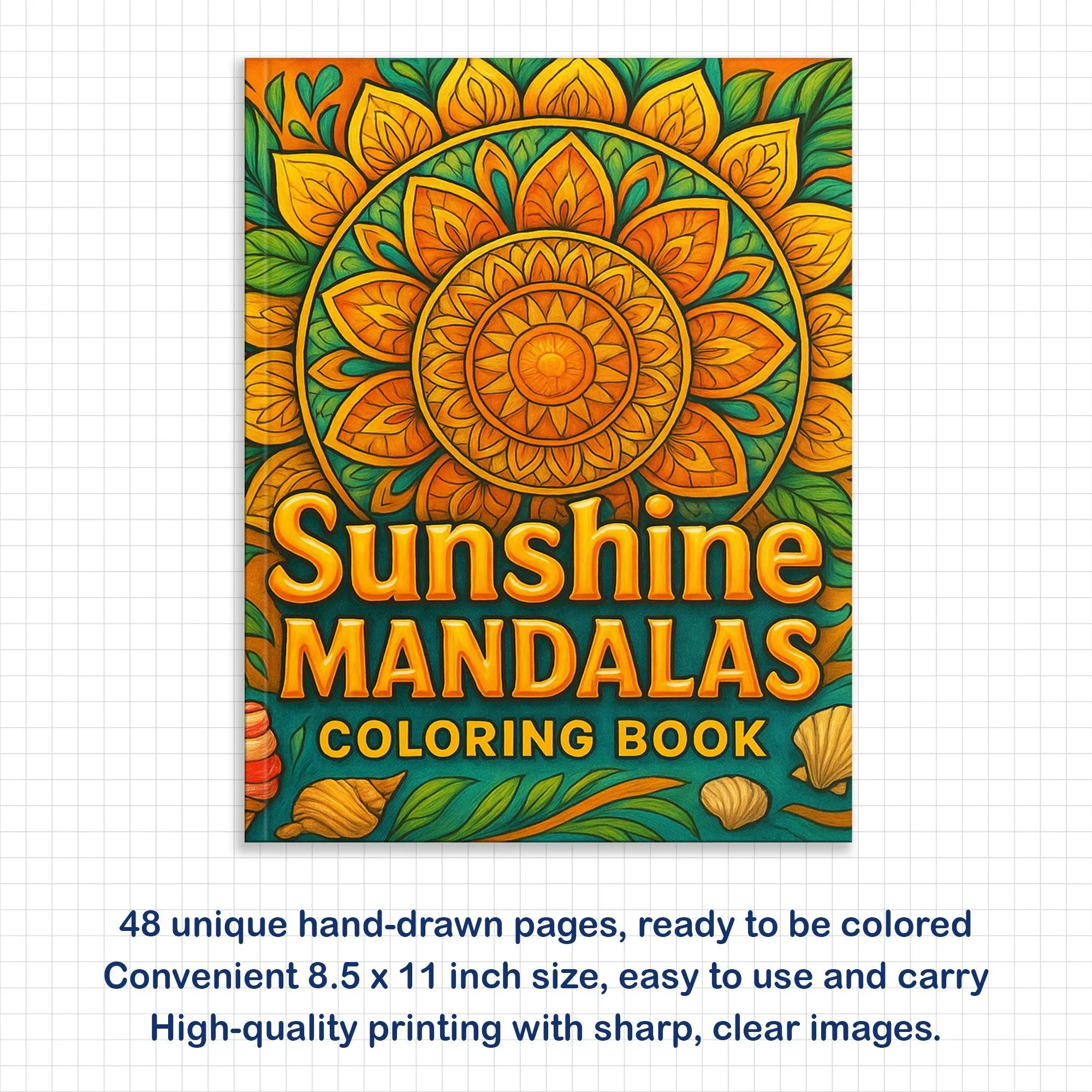 Sunshine Mandalas Coloring Pages – 48 Pages – Radiant Patterns, Relaxing Summer Vibes, Bold Designs – For Adults - image 3