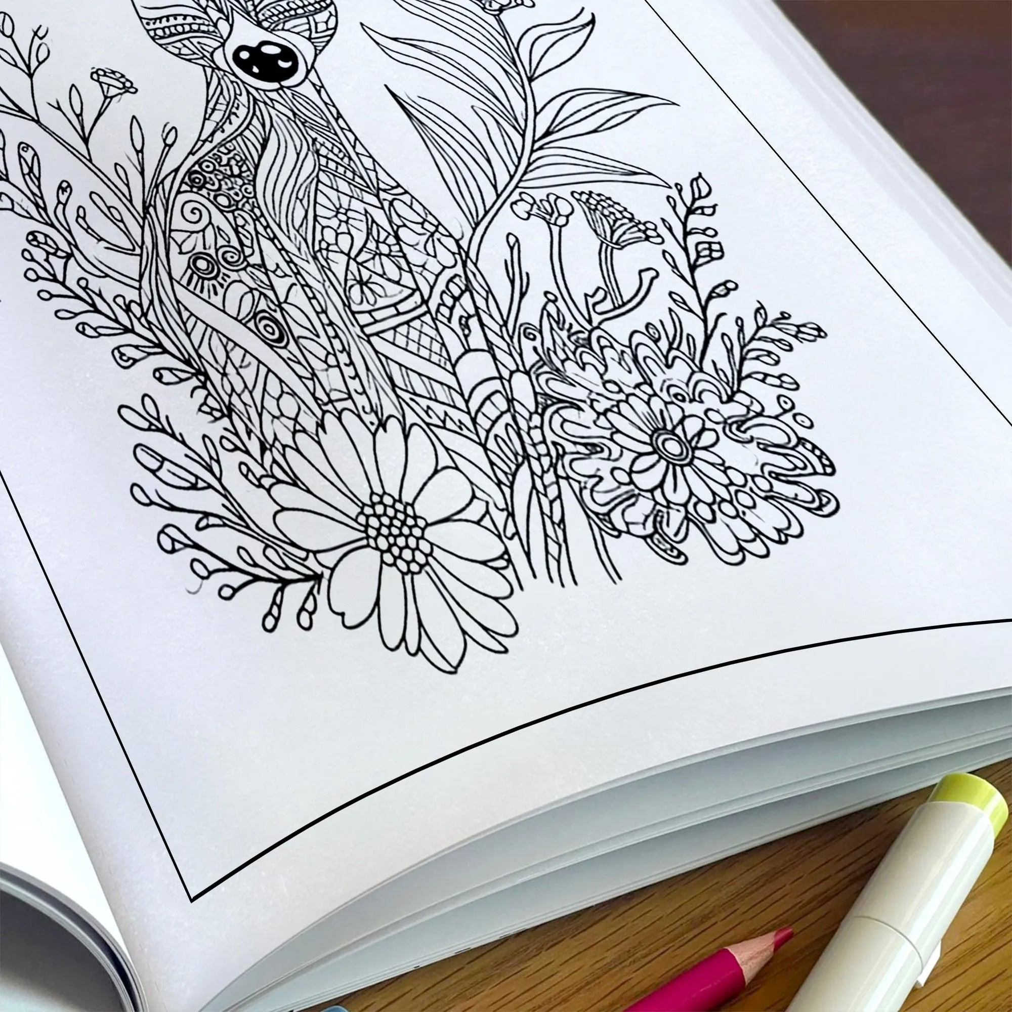 Wild Blooms Coloring Pages – 48 Pages – Intricate Flowers, Animals, Nature Patterns – For Adults - image 5