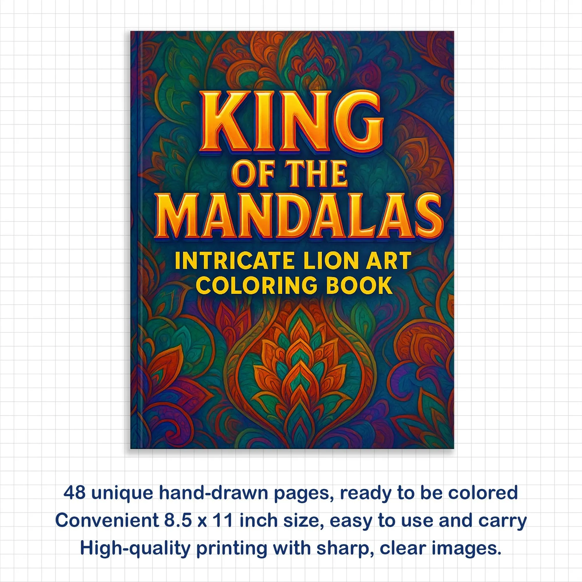 King of the Mandalas Coloring Pages – 48 Bold and Beautiful Lion Patterns for Adults - image 3