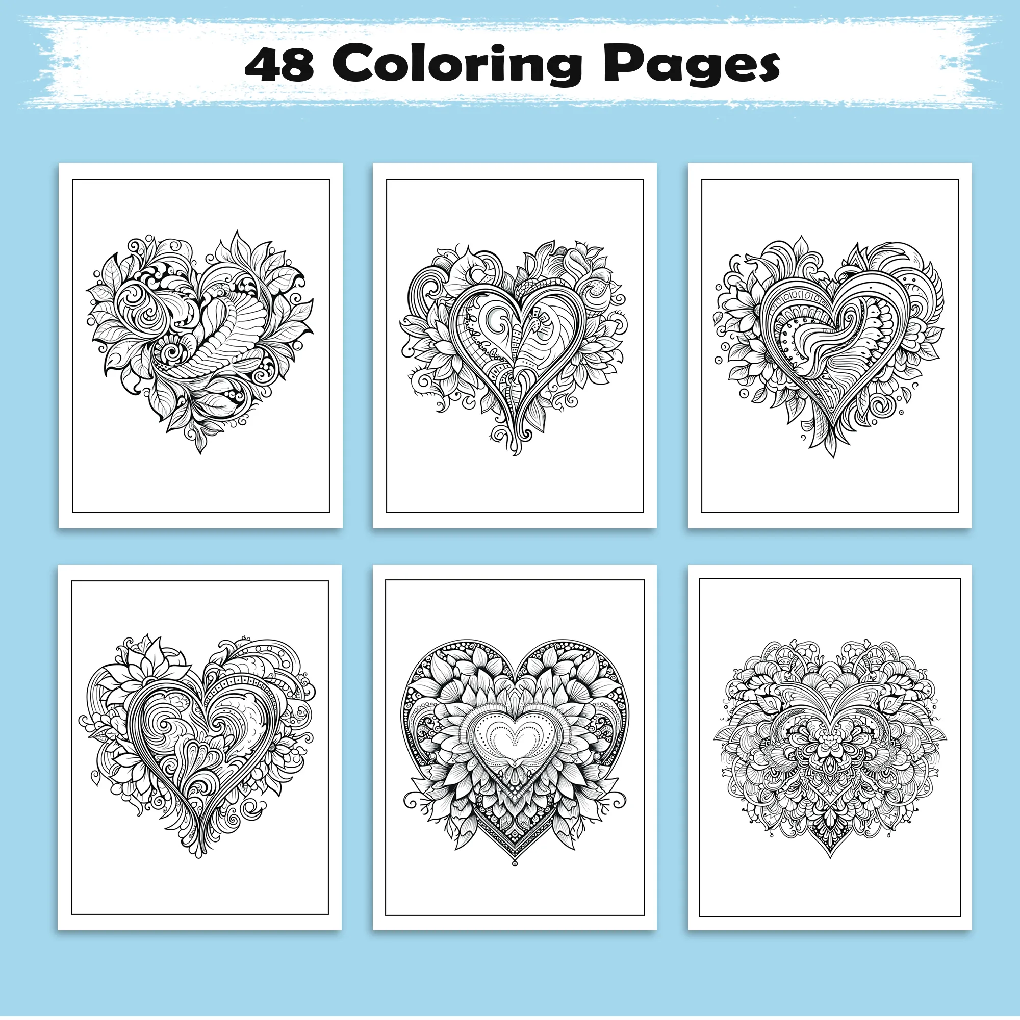 Romantic Mandala Coloring Pages – 48 Whimsical Love and Floral Patterns for Adults - image 3