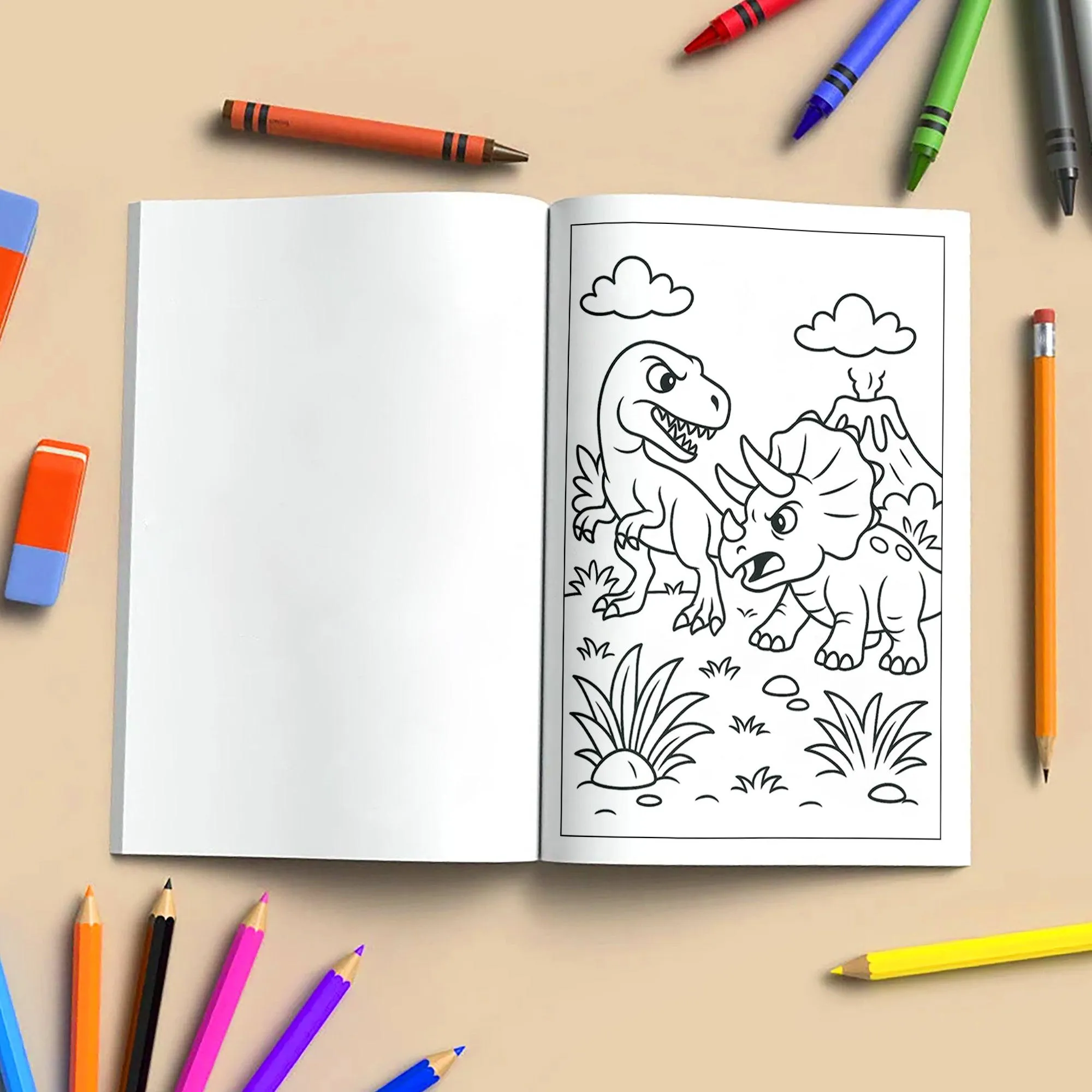 Jurassic Friends & Fights Coloring Pages for Kids – 48 Dino Adventures - image 6