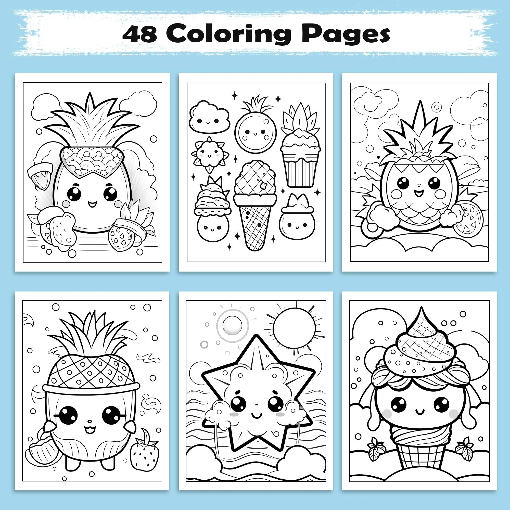 Pineapple Paradise Hawaii Coloring Pages – 48 Fun Summer Scenes for Kids - image 2