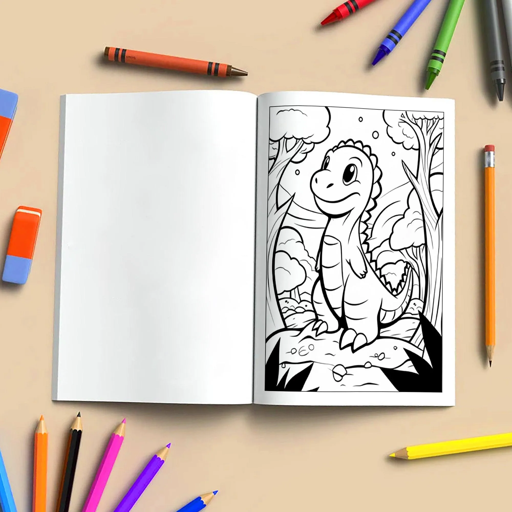 Jurassic Smiles – Friendly Dino Coloring Pages – 48 Pages – Cute Prehistoric Designs – For Kids - image 4