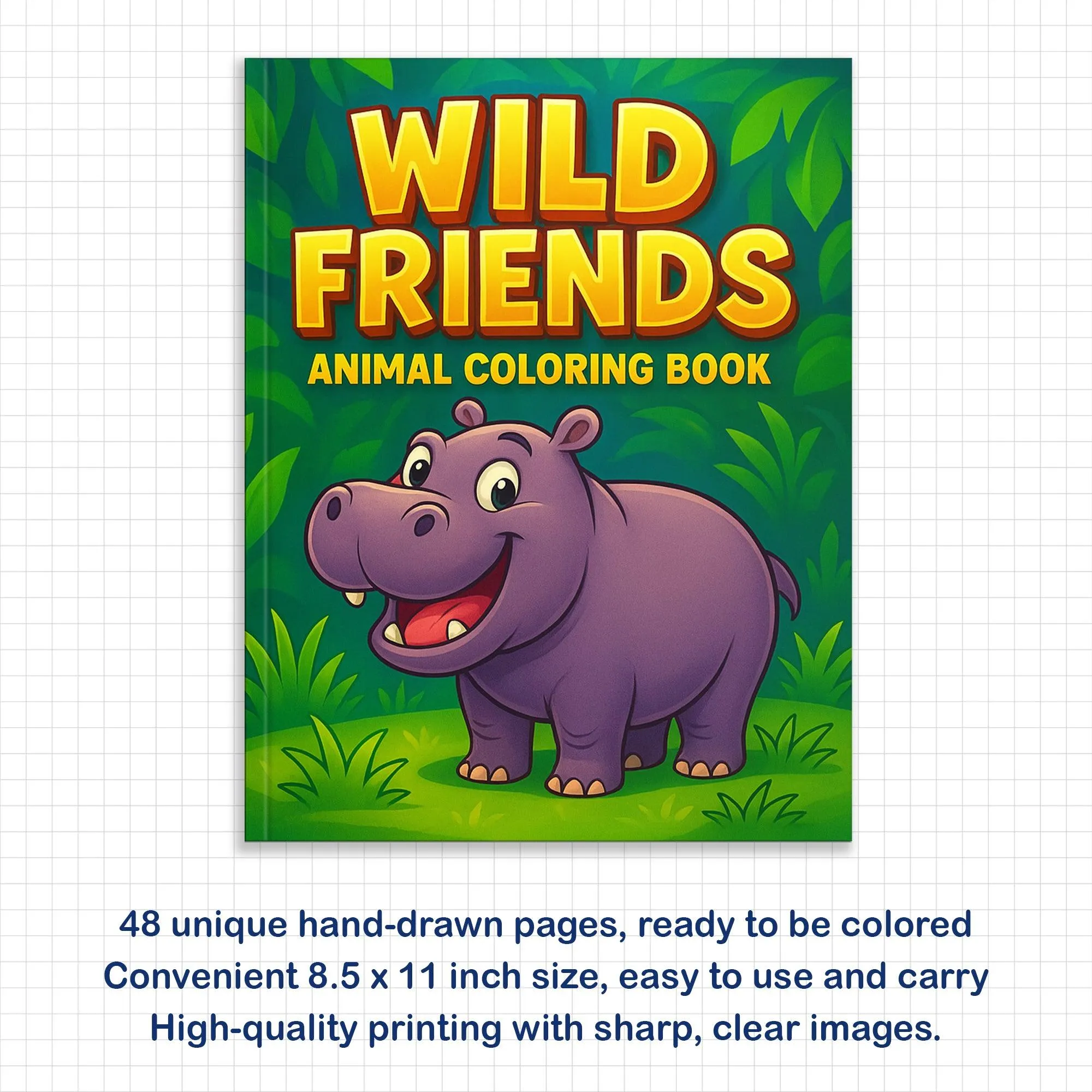 Wild Friends Coloring Pages – 48 Pages – Fun Animal Designs – For Kids - image 2