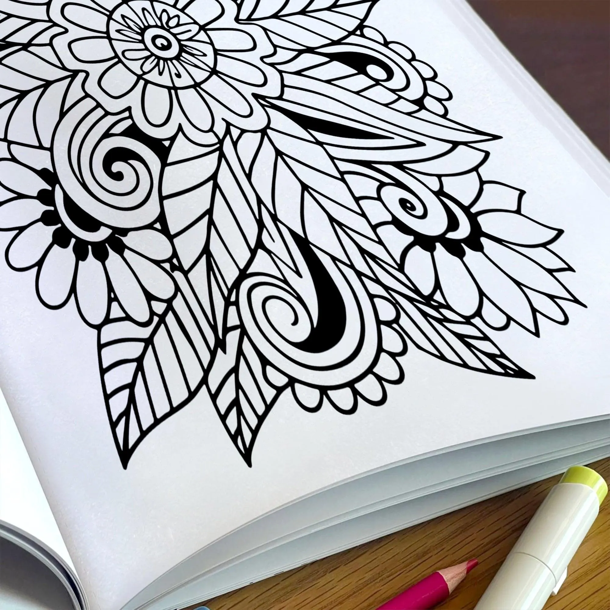 Floral Tangles – Flowers Zentangle Coloring Pages – 48 Pages – Abstract, Relaxing, Intricate Line Art – For Adults - image 5