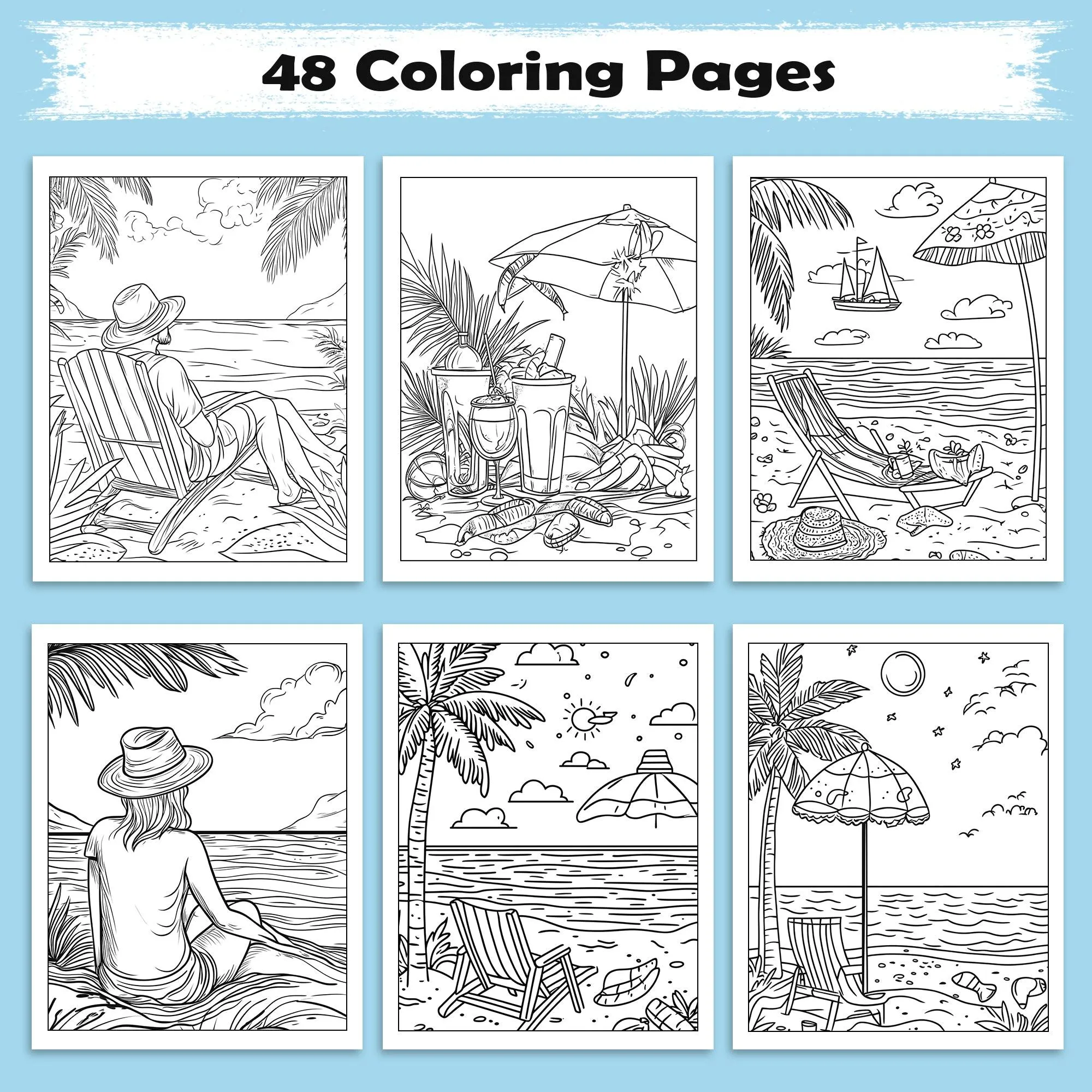 Hawaii Chill Vibes Coloring Pages – 48 Relaxing Summer Scenes for Adults - image 2