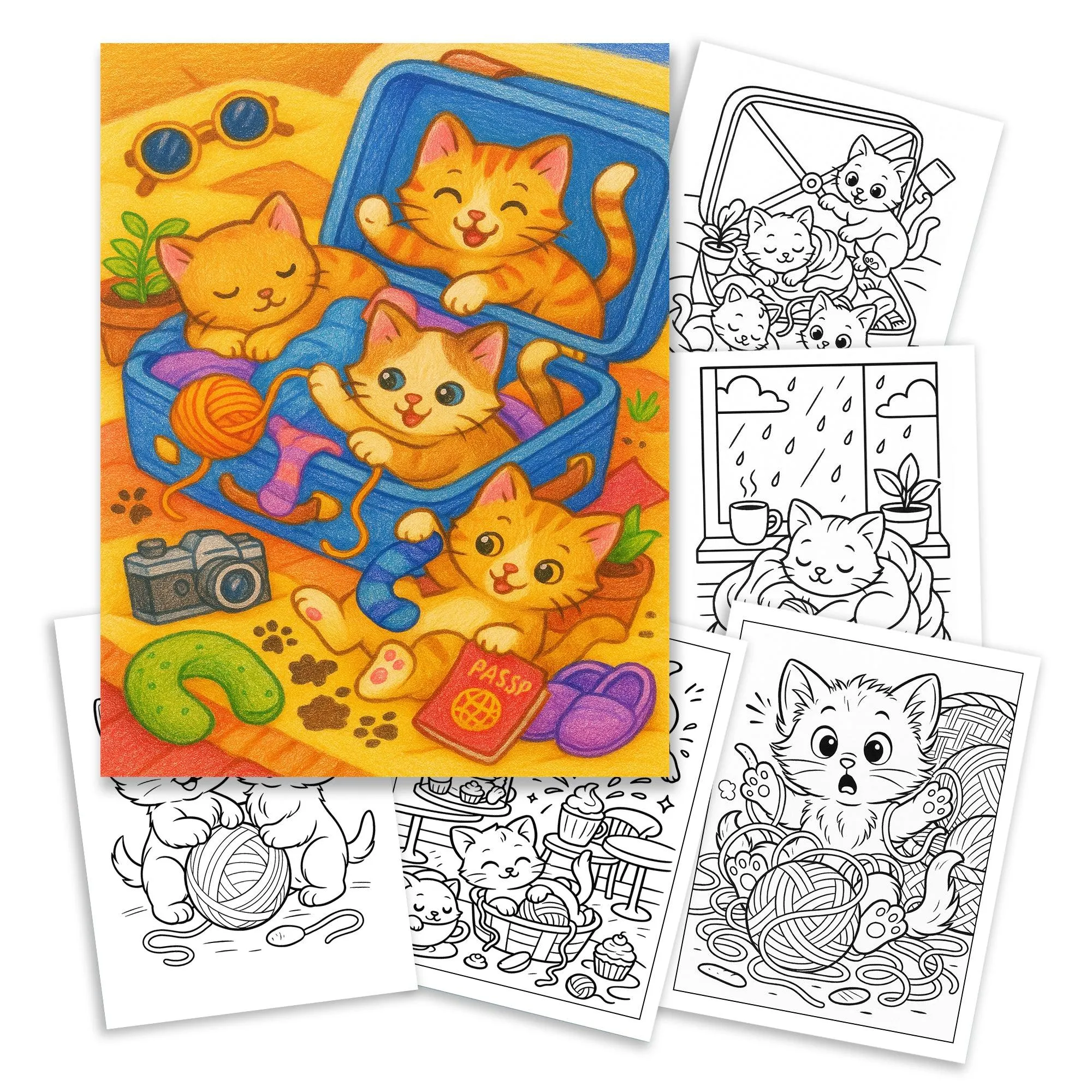 Cat Life - A Funny and Relaxing Coloring Book - image 2