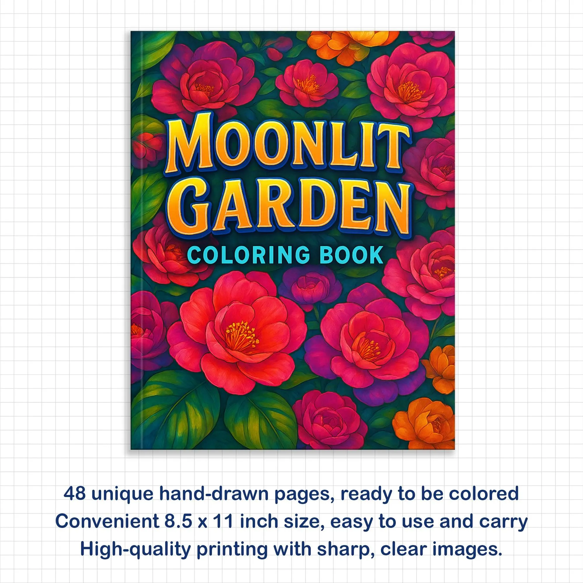 Moonlit Garden Coloring Pages – 48 Whimsical Floral & Cosmic Designs for Adults - image 3