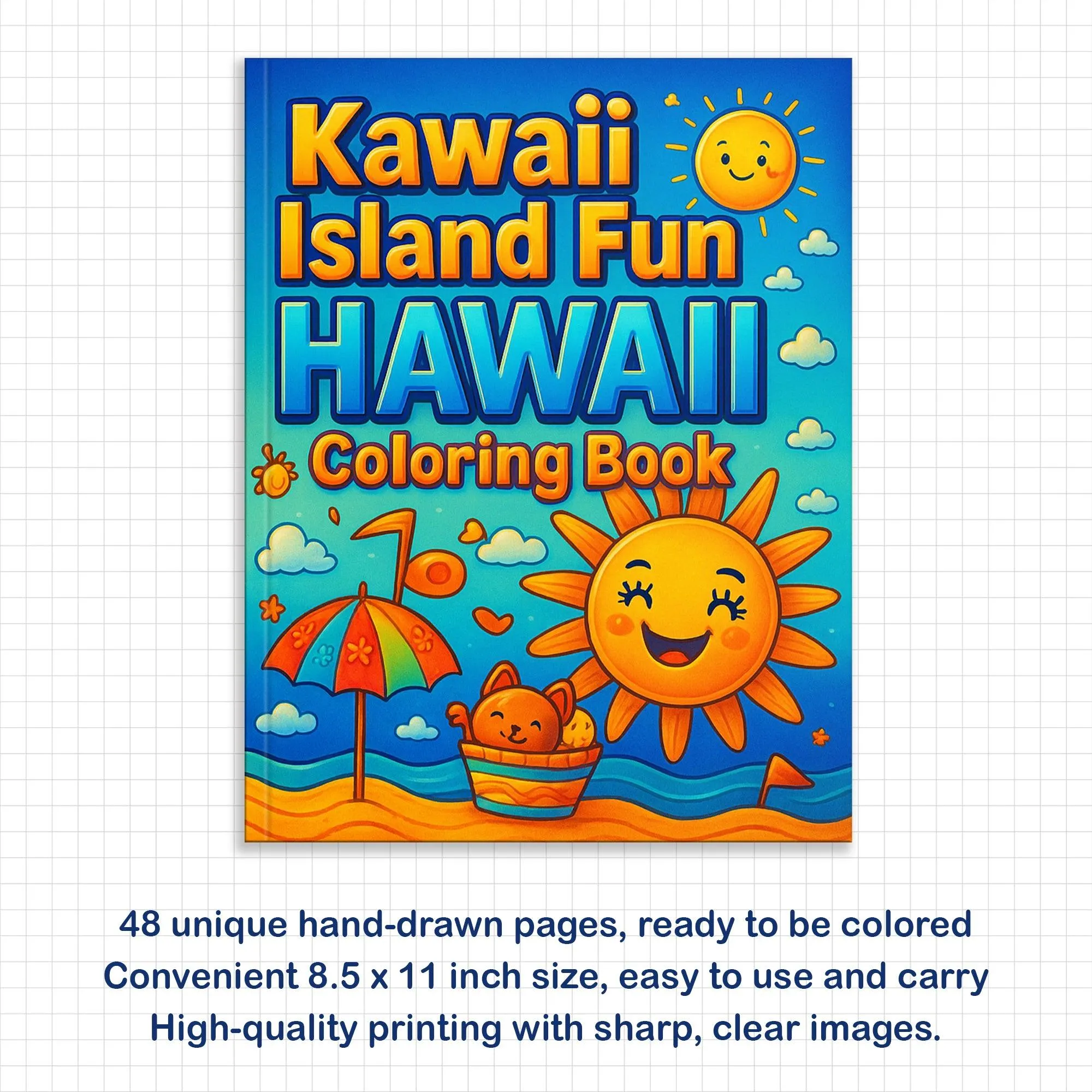 Kawaii Island Fun Hawaii Coloring Pages – 48 Adorable Beach and Ocean Illustrations for Kids - image 3