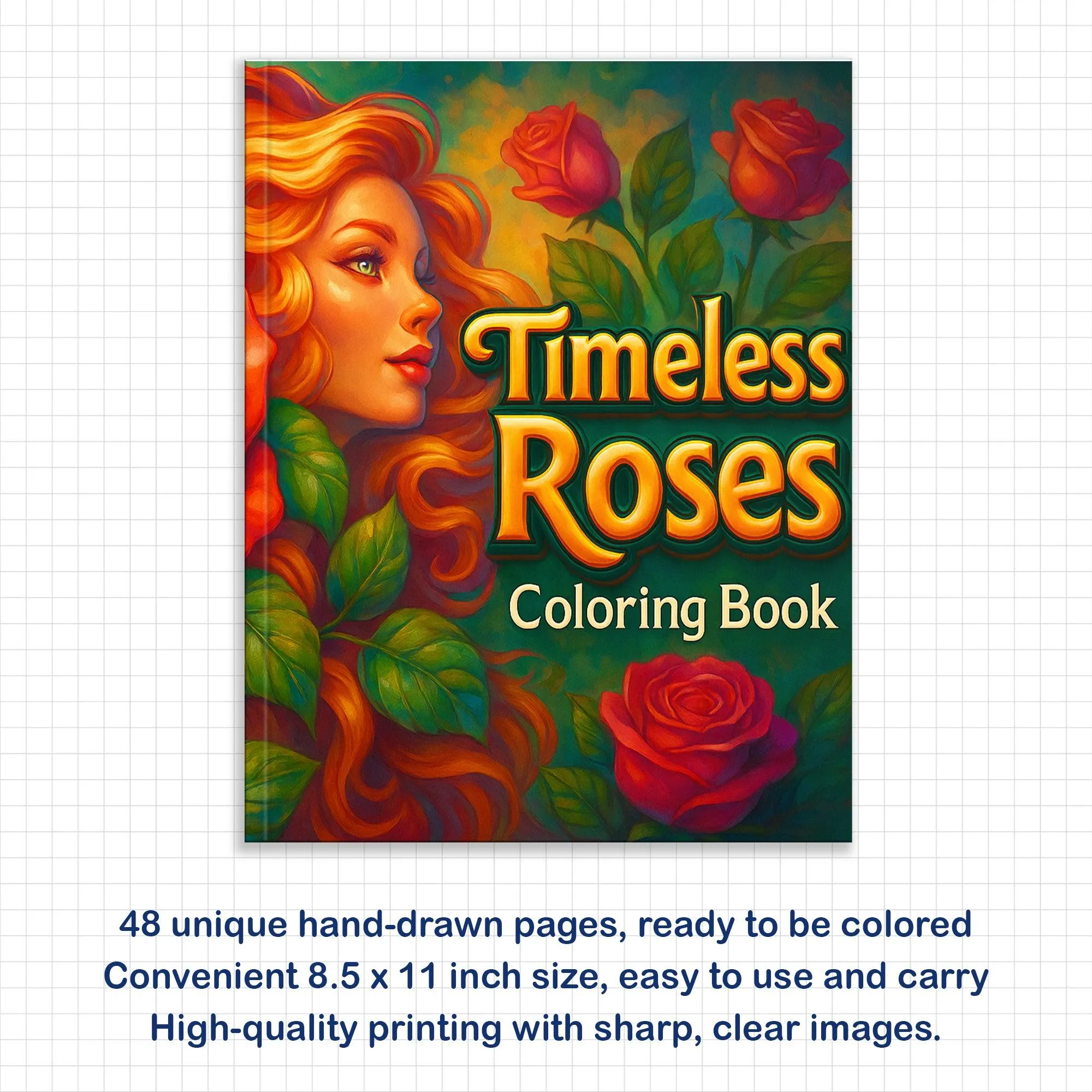 Timeless Roses Coloring Pages – 48 Pages – Beautiful Rose Designs, Floral Art, For Adults - image 2