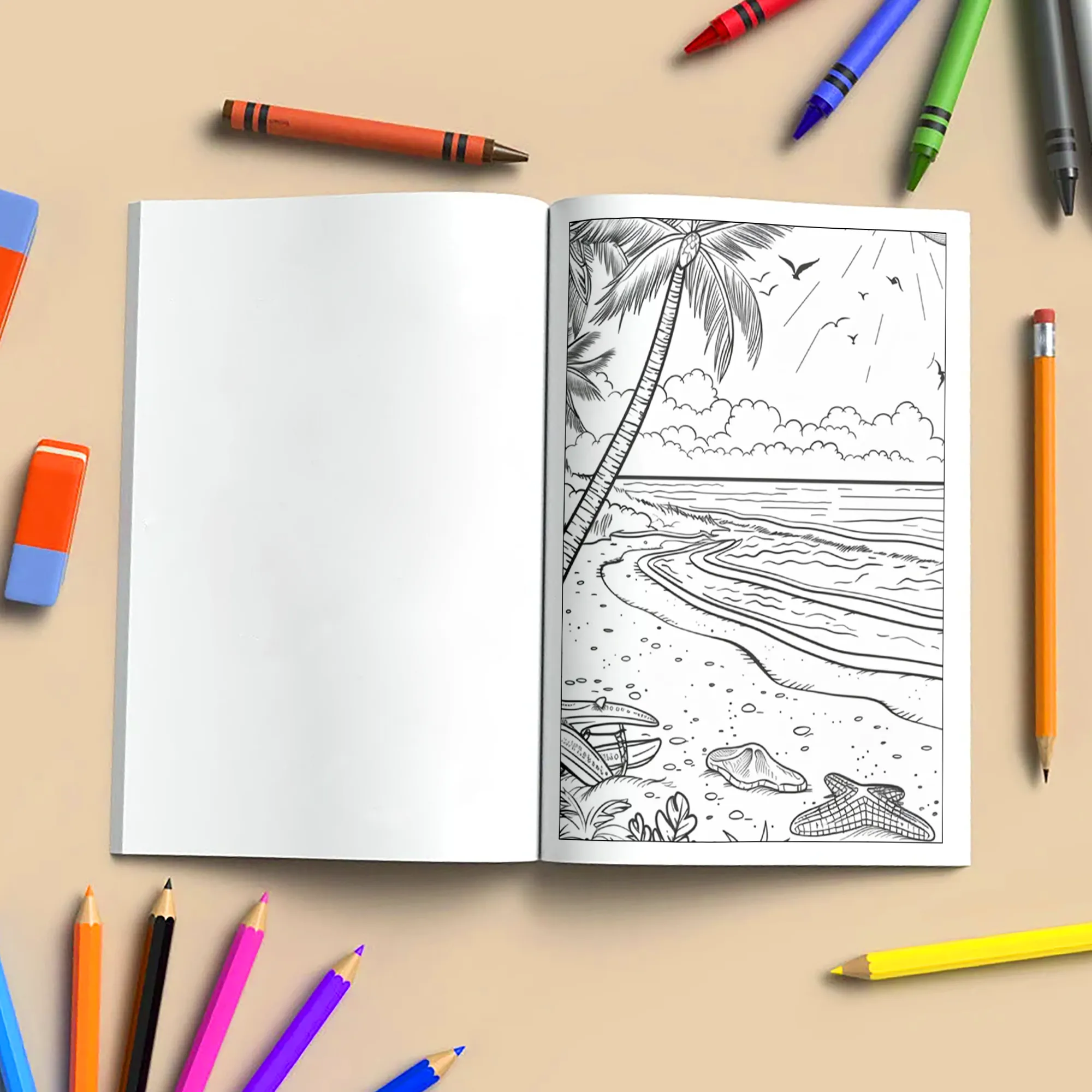 Tropical Island Adventures Hawaii Coloring Pages – 48 Cute Beach Activities for Kids - image 4