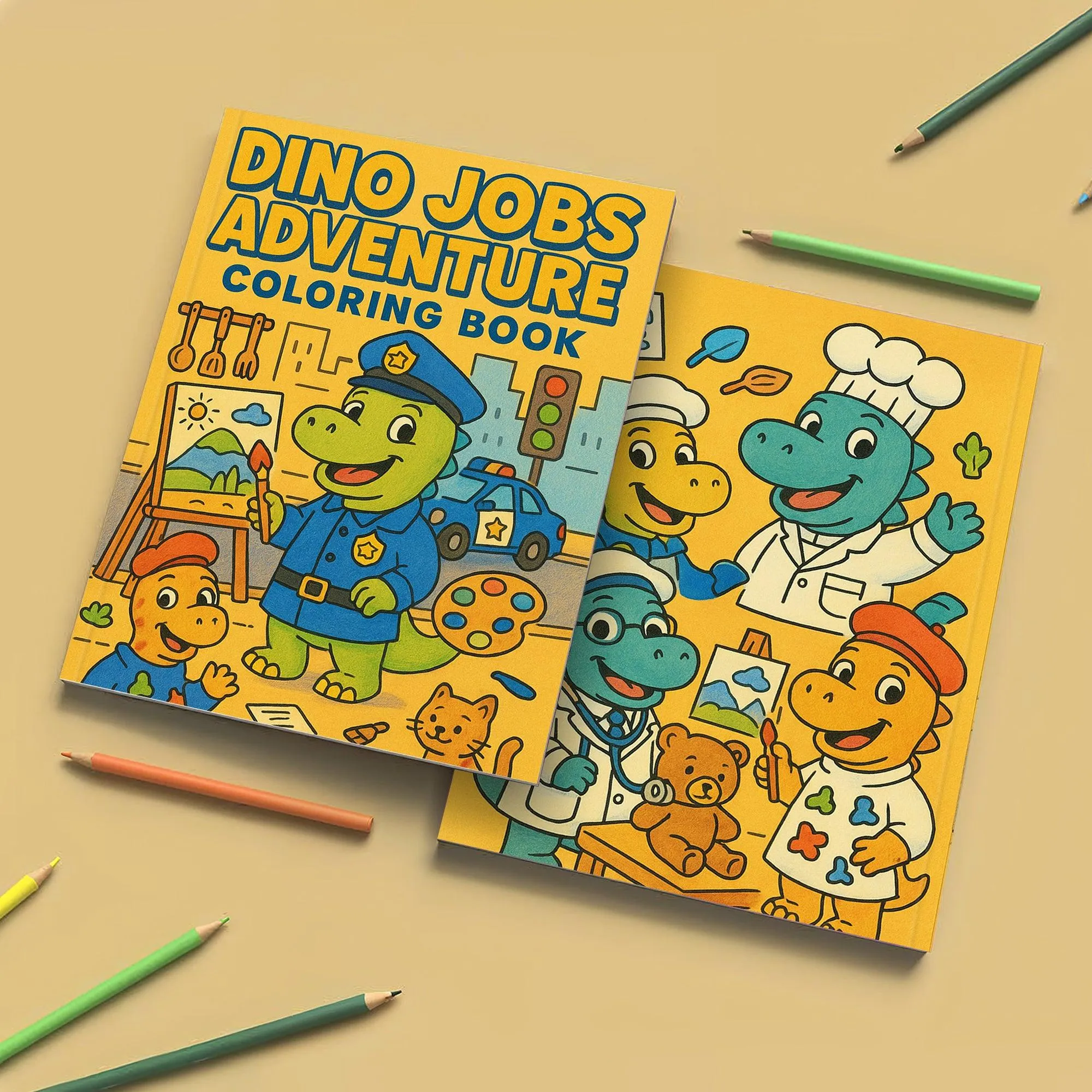 Dino Jobs Adventure Coloring Pages – 48 Pages – Funny, Imaginative, Career-Themed Scenes – For Kids - image 3