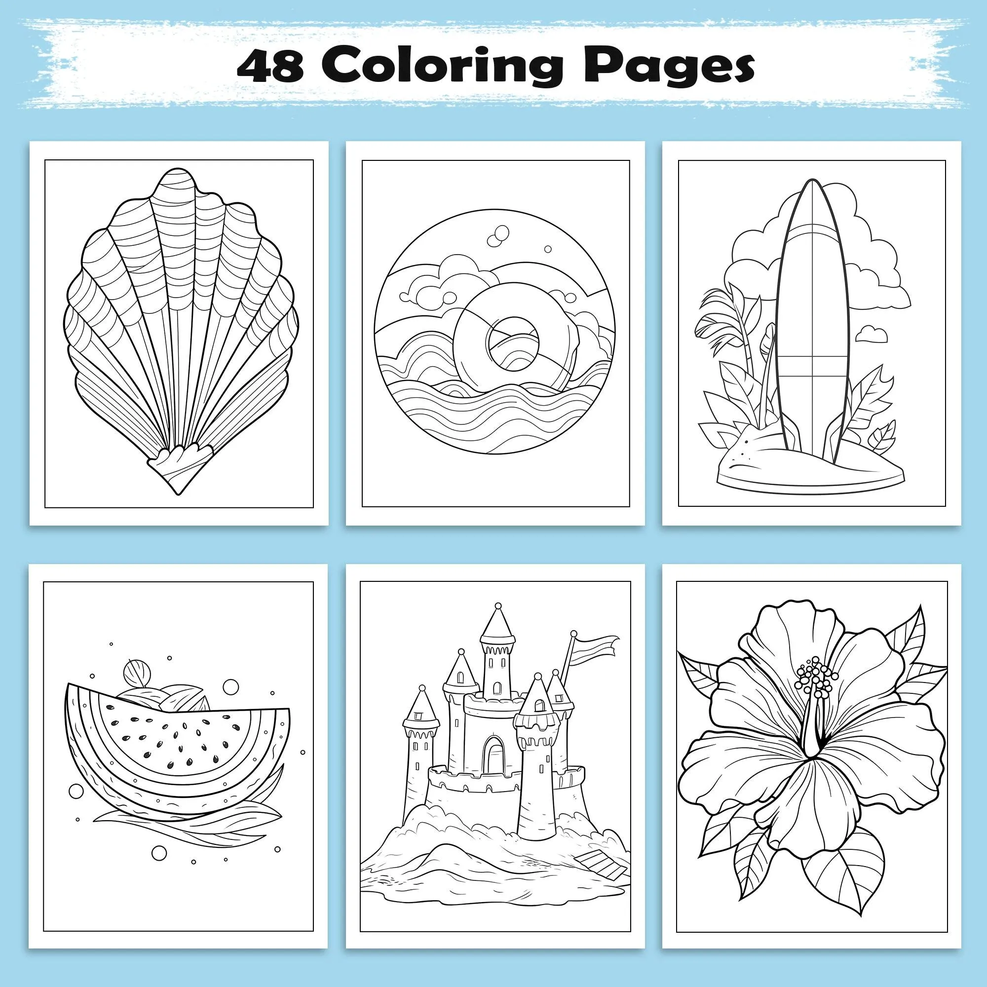 Island Fun – Hawaii Coloring Pages – 48 Tropical Summer Scenes for Kids - image 3