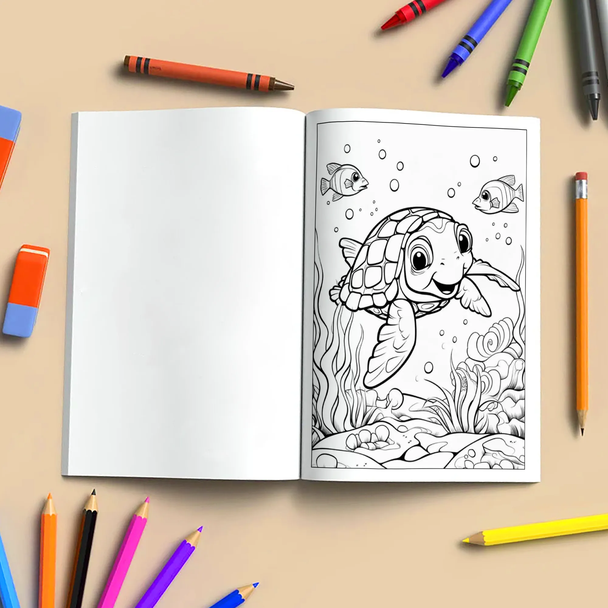 Ocean Animal Smiles  – Animal Coloring Pages – 48 Pages – Cute Sea Creatures, Whales, Turtles & Jellyfish – For Kids - image 4