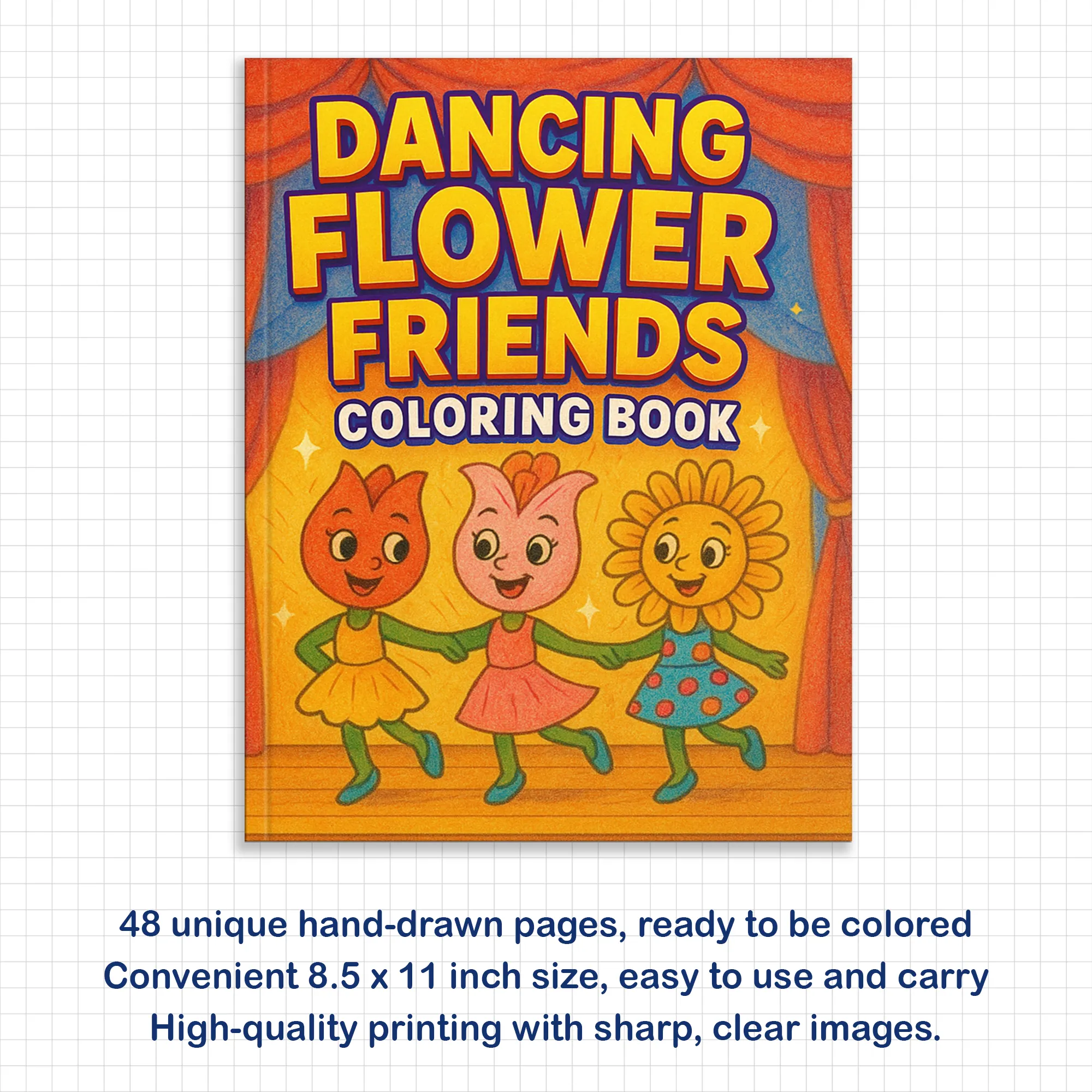 Dancing Flower Friends– Flower Coloring Pages – 48 Pages - Cute, Whimsical, Ballerina Blooms – For Kids - image 4