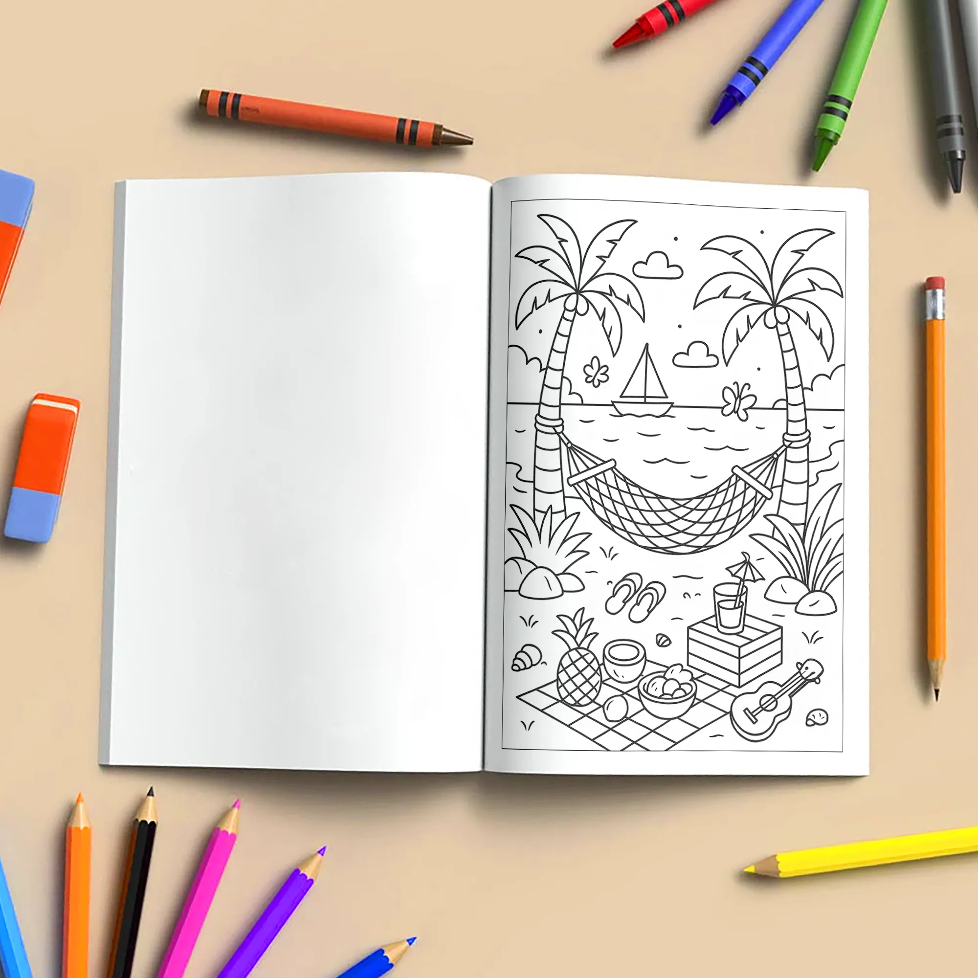 Sunshine & Hula Coloring Pages – 48 Pages – Fun, Tropical, Hawaiian Dances – For Kids - image 6