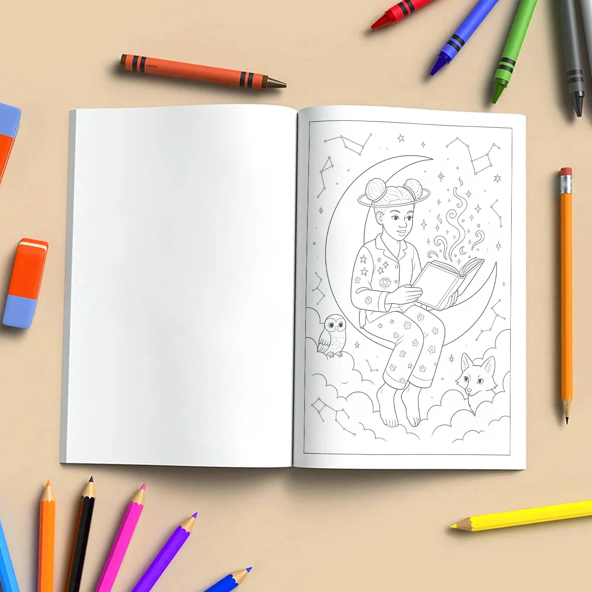 Moonlit Crowns & Magic Dreams Coloring Pages – 48 Fantasy Fairytale Scenes for Kids - image 4
