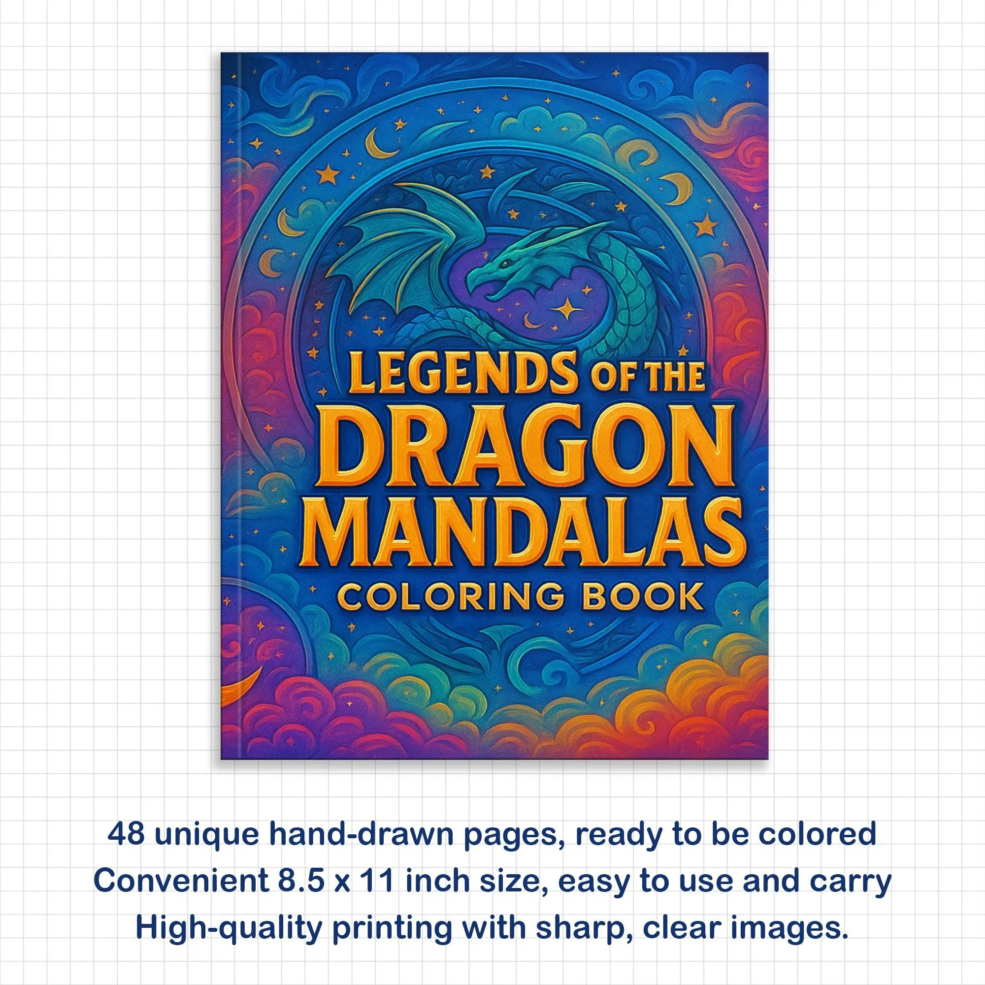Legends of the Dragon Mandalas Coloring Pages – 48 Pages – Mythical, Fiery, Eastern-Inspired Designs – For Adults - image 4