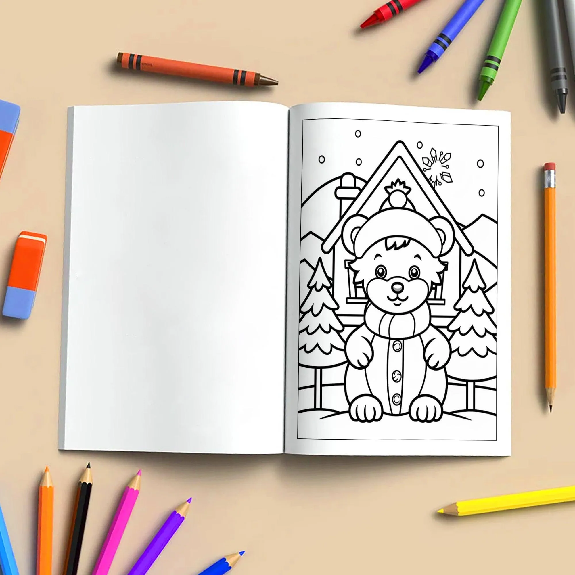 Snowy Friends Coloring Pages – 48 Pages – Cute Winter Animals – For Kids - image 4