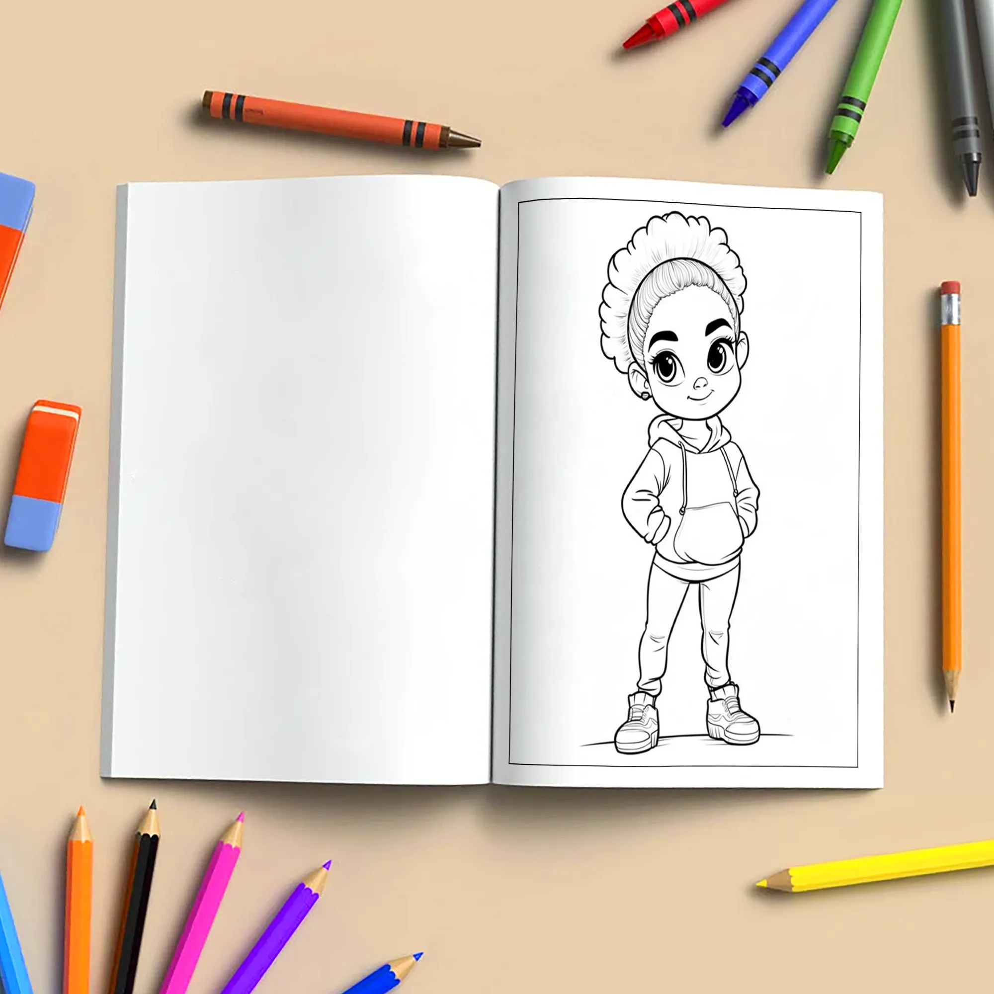 Bold & Braided Beauties – Black Girls Coloring Pages – 48 Pages – Empowering Hairstyles & Fashion – For Kids - image 4