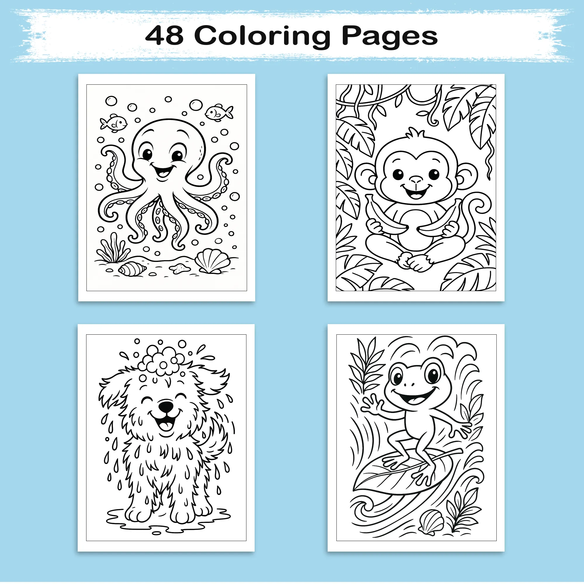 Funny Animal Coloring Pages for Kids – 48 Goofy & Cute Designs - image 4