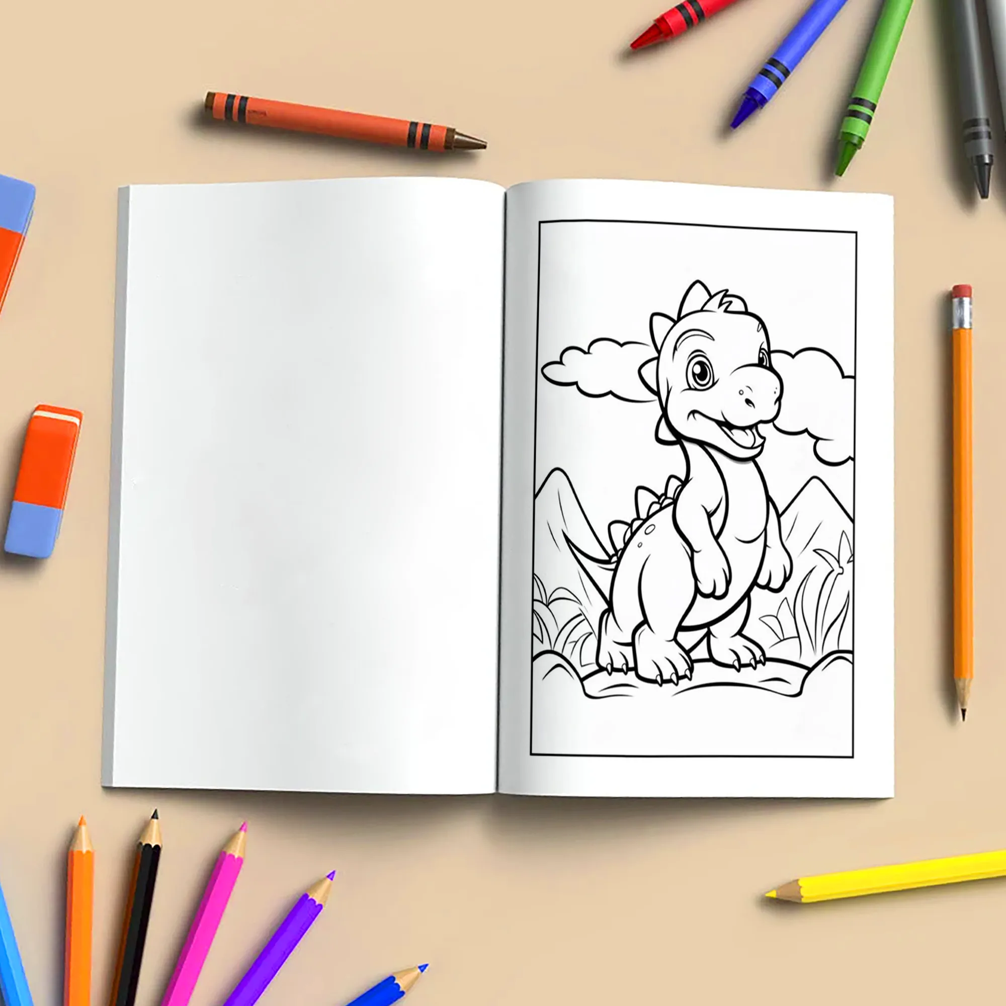 Baby Dinos at Play Coloring Pages – 48 Adorable Prehistoric Moments – For Kids - image 4