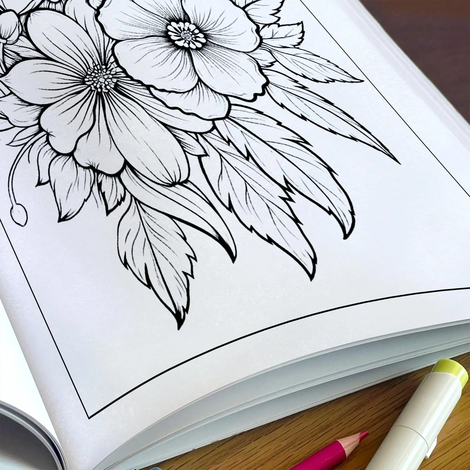 Floral Charm Coloring Pages – 48 Elegant Flower Designs for Adults - image 5