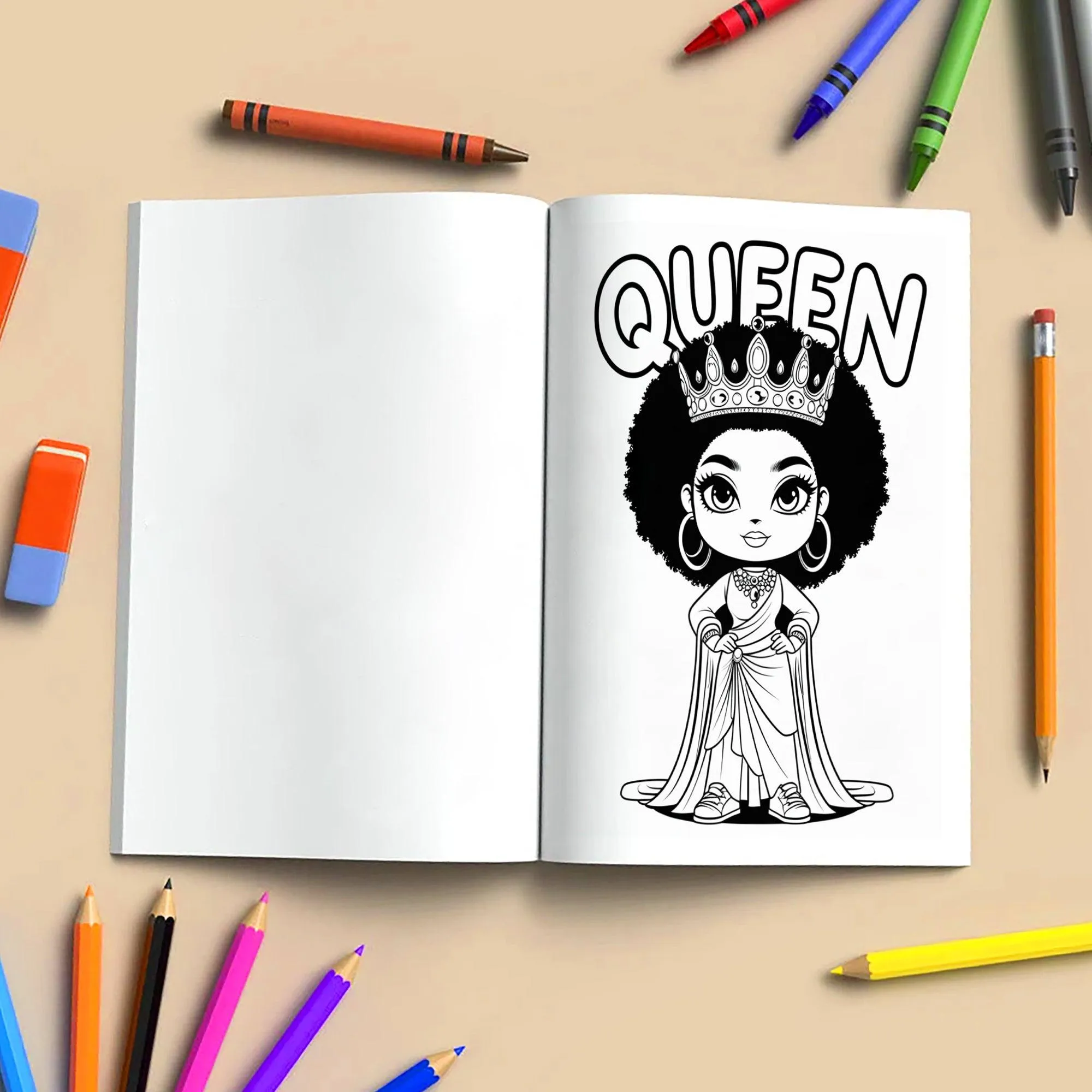 Afro Cuties Coloring Pages – 48 Pages – Cute, Chibi, Black Girl Magic – For Kids - image 6