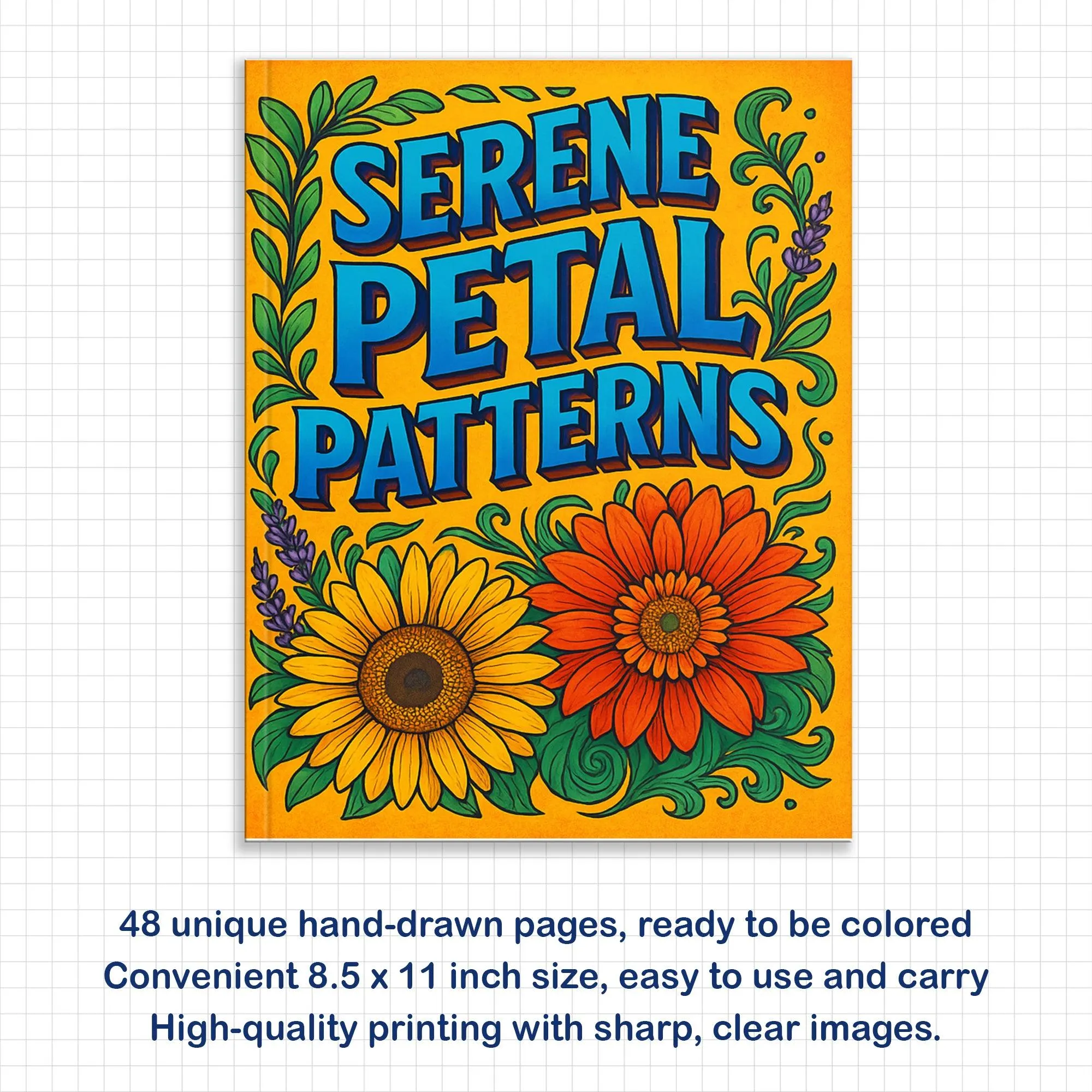 Serene Petal Patterns – Flower Coloring Pages – 48 Pages – Gentle Blooms with Elegant Waves, Circles & Light Motifs – For Adults - image 3