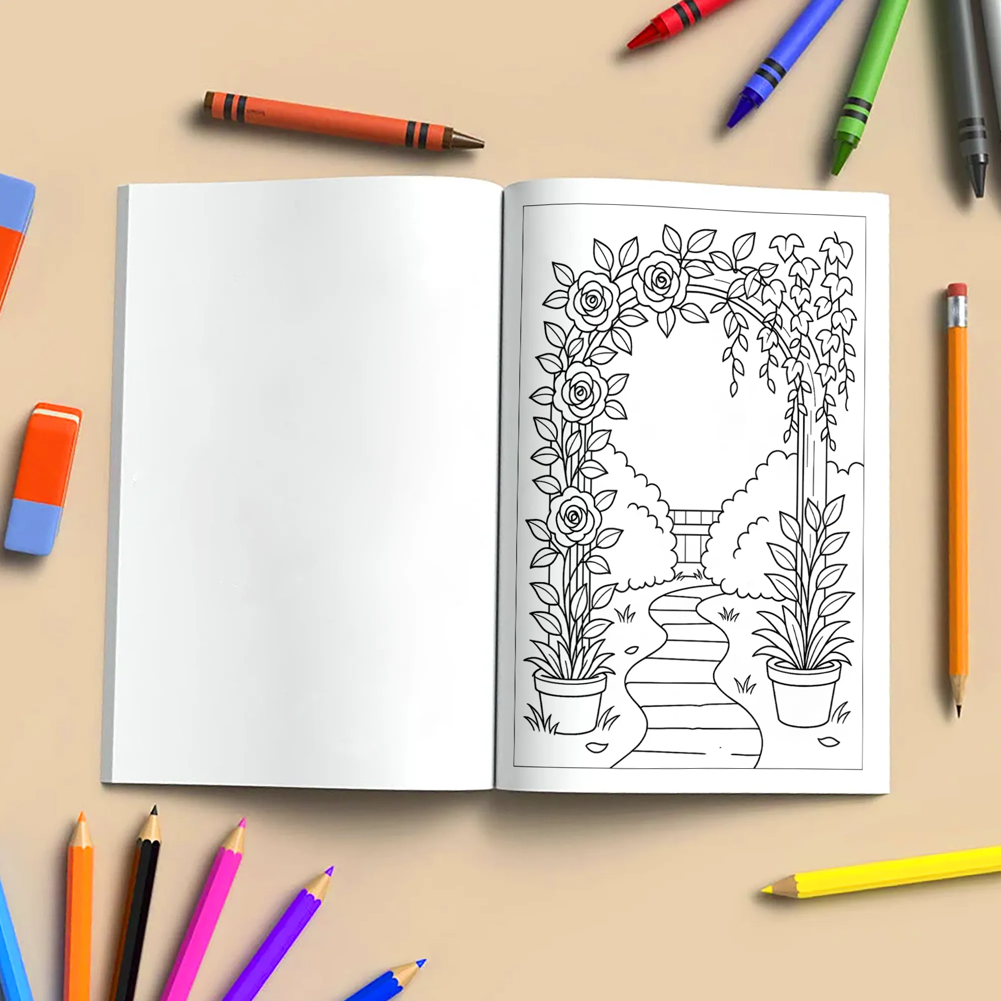 Secret Rose Garden – Flower Coloring Pages – 48 Pages – Whimsical, Romantic, Hidden Nature Paths – For Adults - image 5
