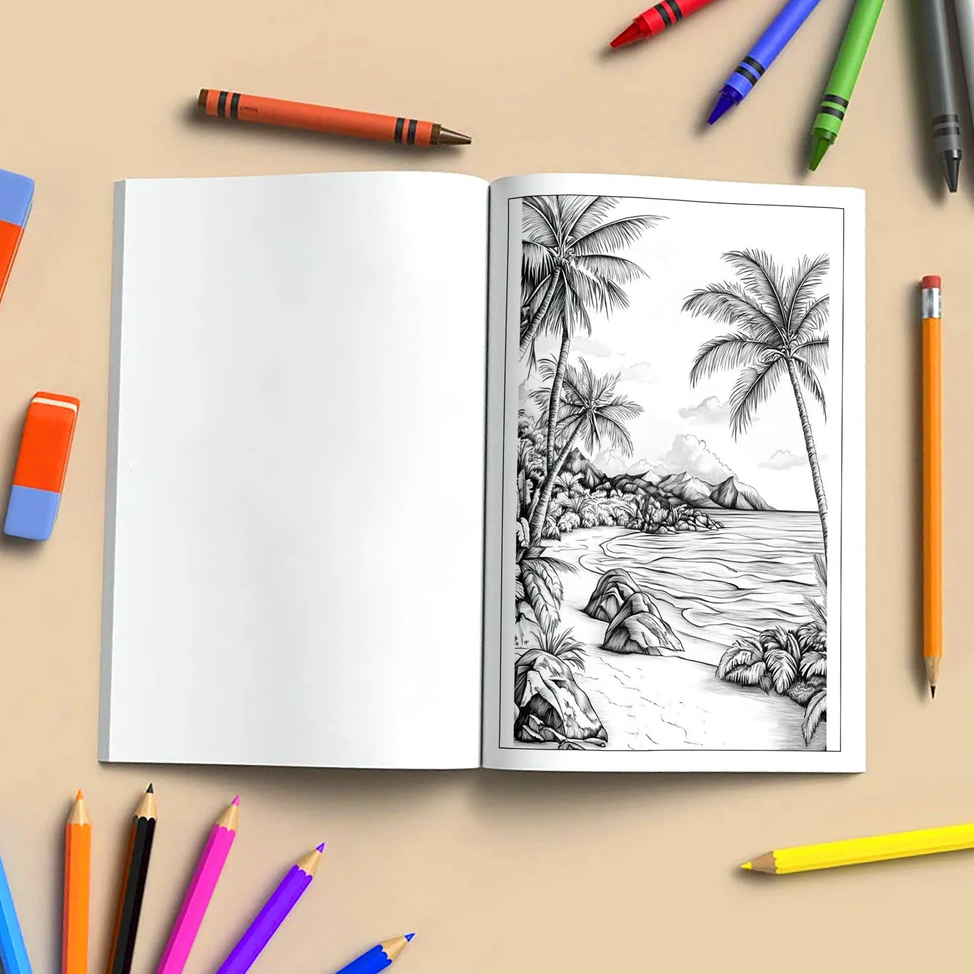 Tropical Shores of Hawaii Coloring Pages – 48 Beach Scenes and Island Life – For Adults - image 4