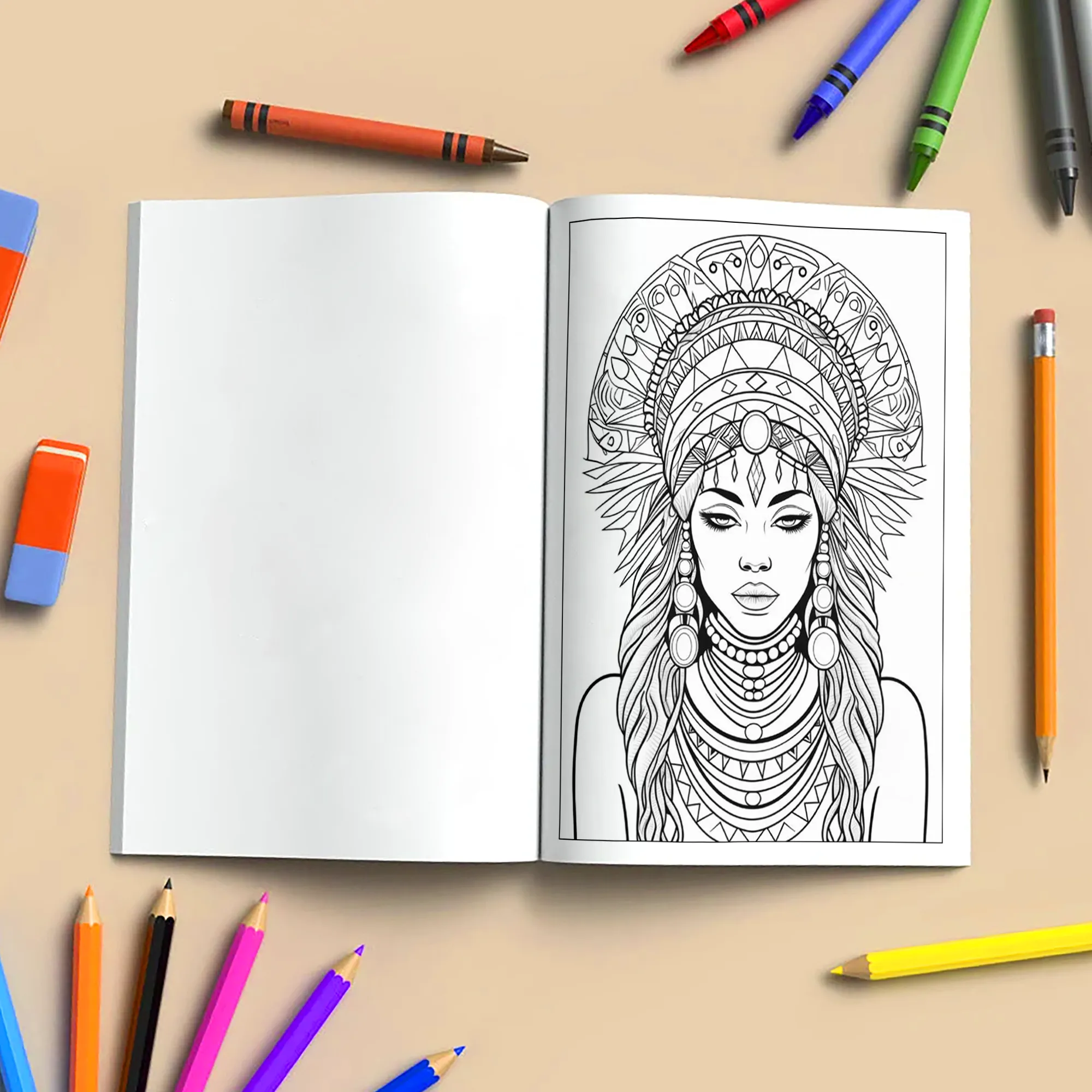 Crowned in Culture –Black Girls Coloring Pages – 48 Pages – Black Girl Magic, Regal Braids, and Cultural Beauty for Kids - image 4