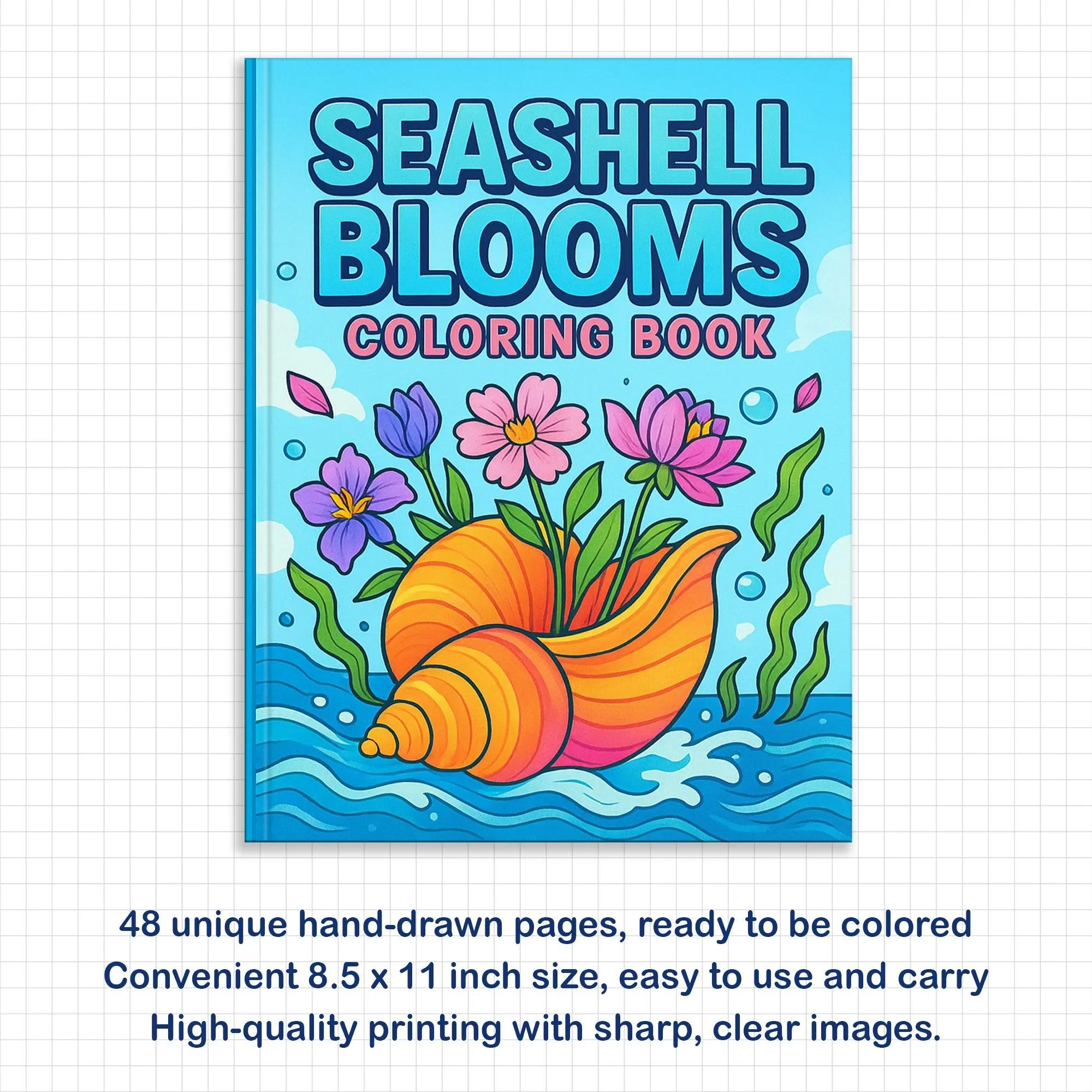 Seashell Blooms – Coloring Pages – 48 Ocean-Inspired Floral Designs – For Kids And Adults - image 4