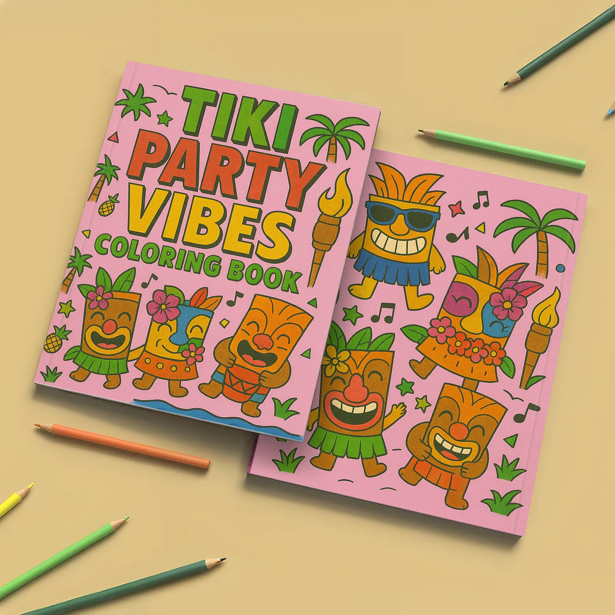 Tiki Party Vibes Coloring Pages – 48 Pages – Fun, Playful, Luau Adventures – For Kids - image 2
