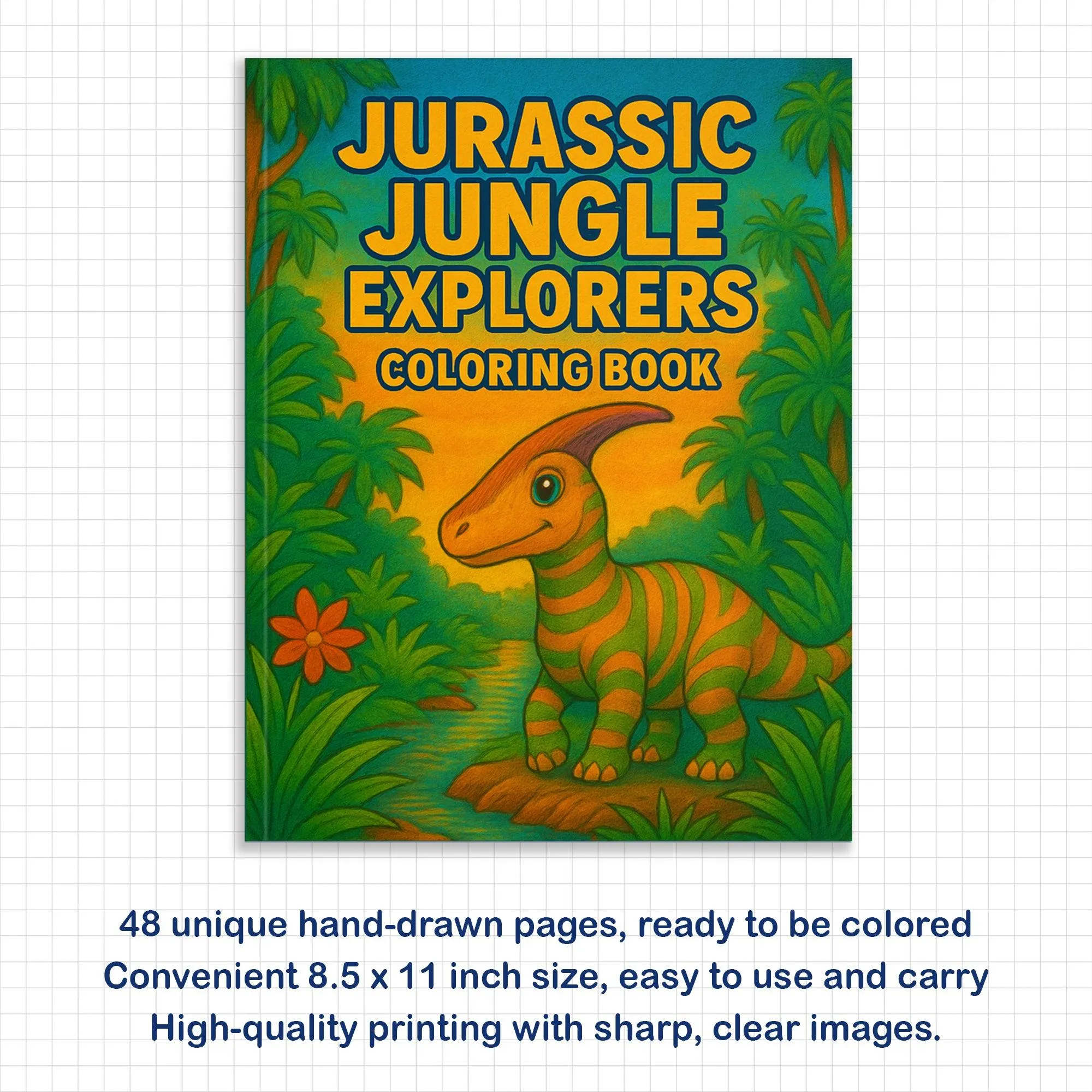 Jurassic Jungle Explorers Coloring Pages – 48 Pages – Detailed, Dynamic, Prehistoric Adventures – For Adults and Teens - image 5