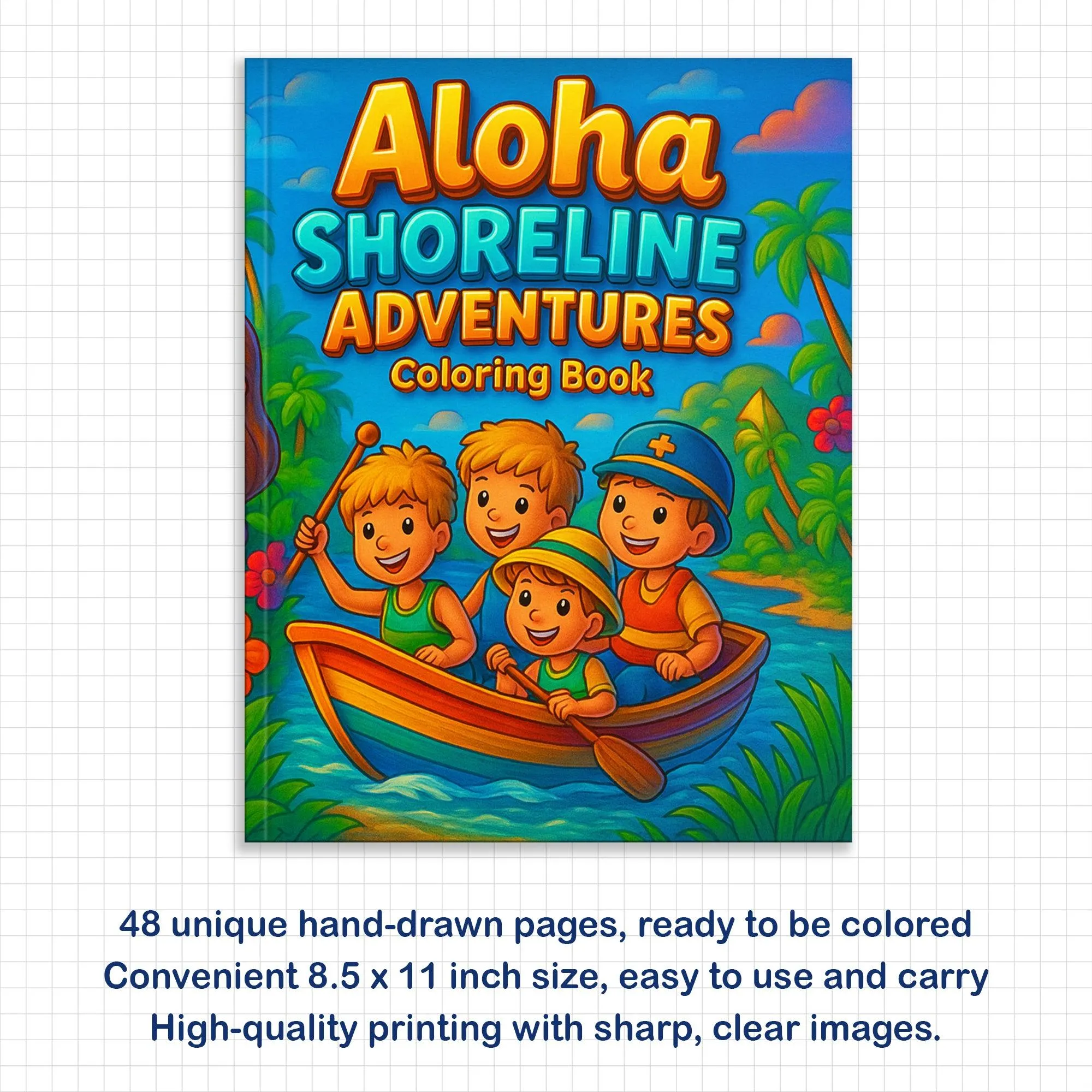 Aloha Shoreline Adventures Coloring Pages – 48 Fun Hawaii Beach Scenes for Kids - image 3