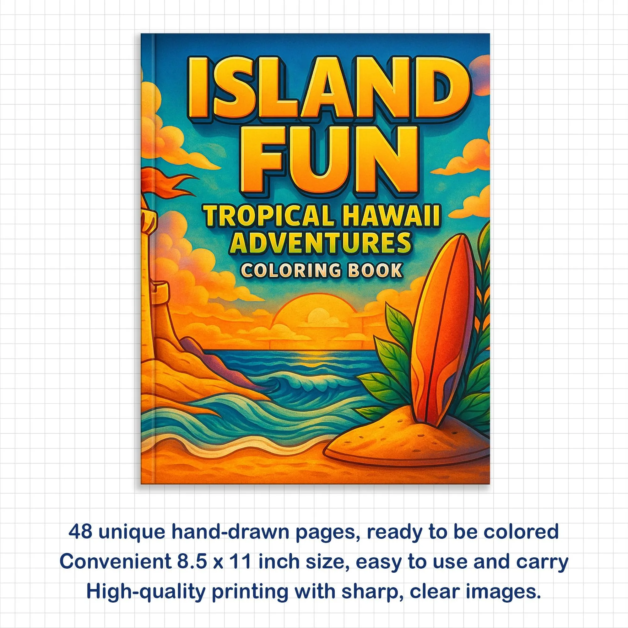 Island Fun – Hawaii Coloring Pages – 48 Tropical Summer Scenes for Kids - image 2