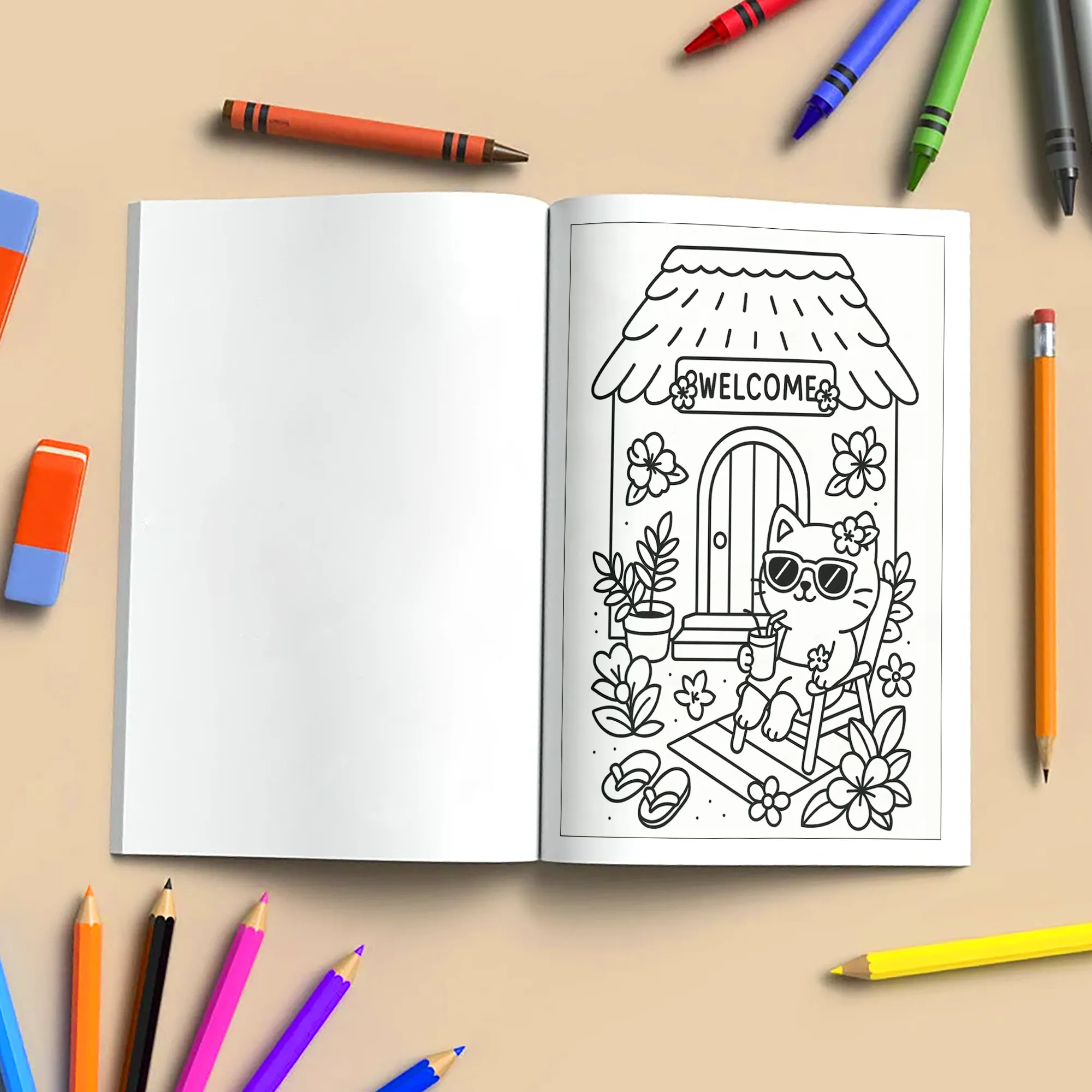 Beach Day Kitty Coloring Pages – 48 Cute & Fun Designs for Kids - image 5