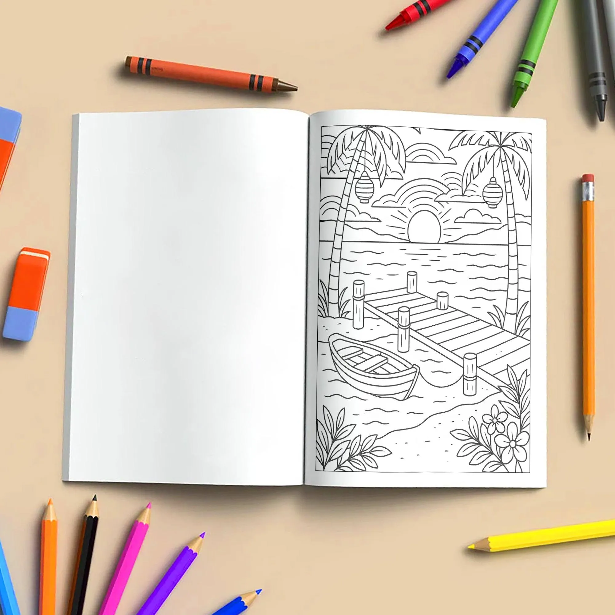 Peaceful Hawaii Views – Hawaii Coloring Pages – 48 Pages – Calming, Scenic, Island Moments – For Adults - image 5