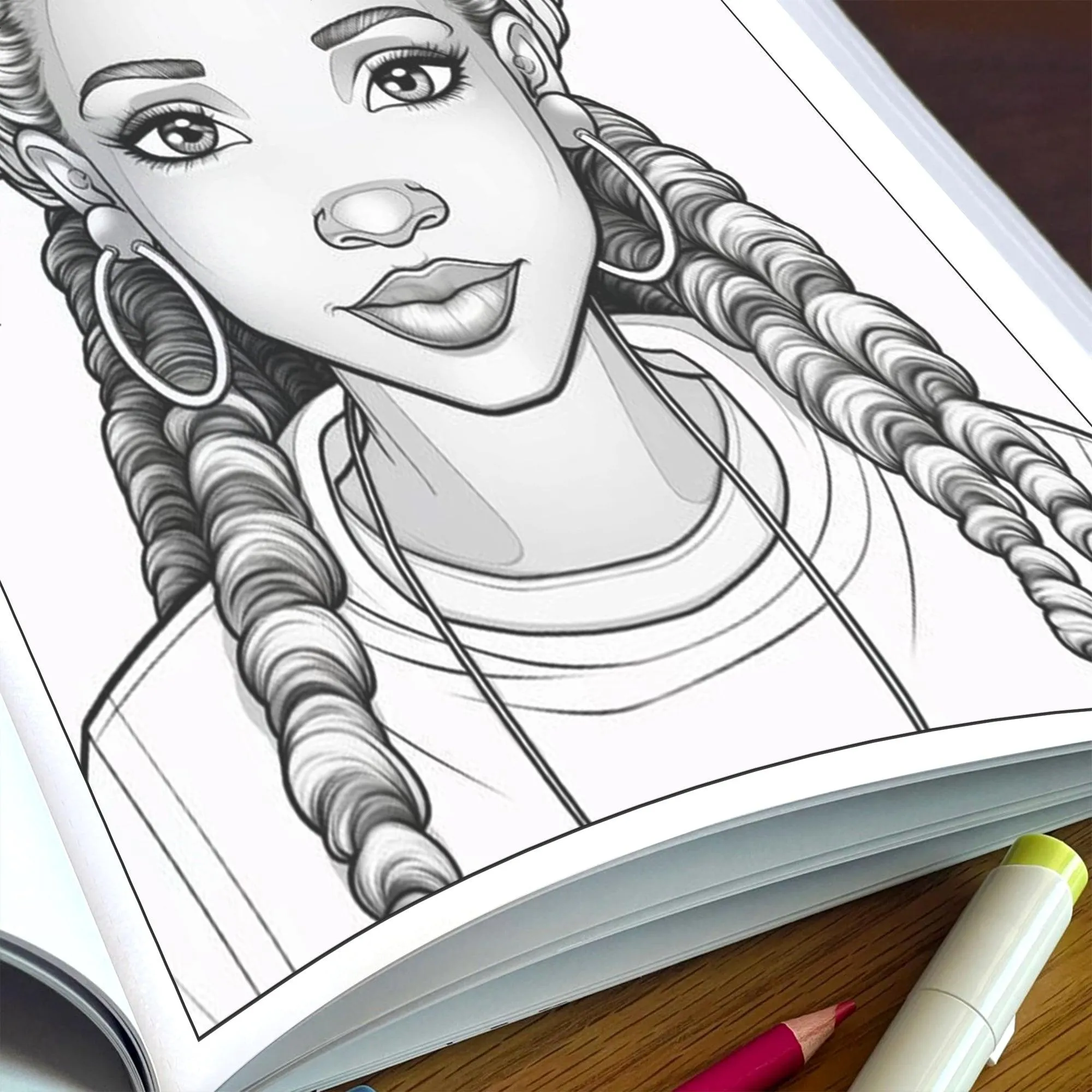 Radiant Roots – Black Girl Coloring Pages – 48 Pages – Braids, Curls, Crowns – For Kids - image 5