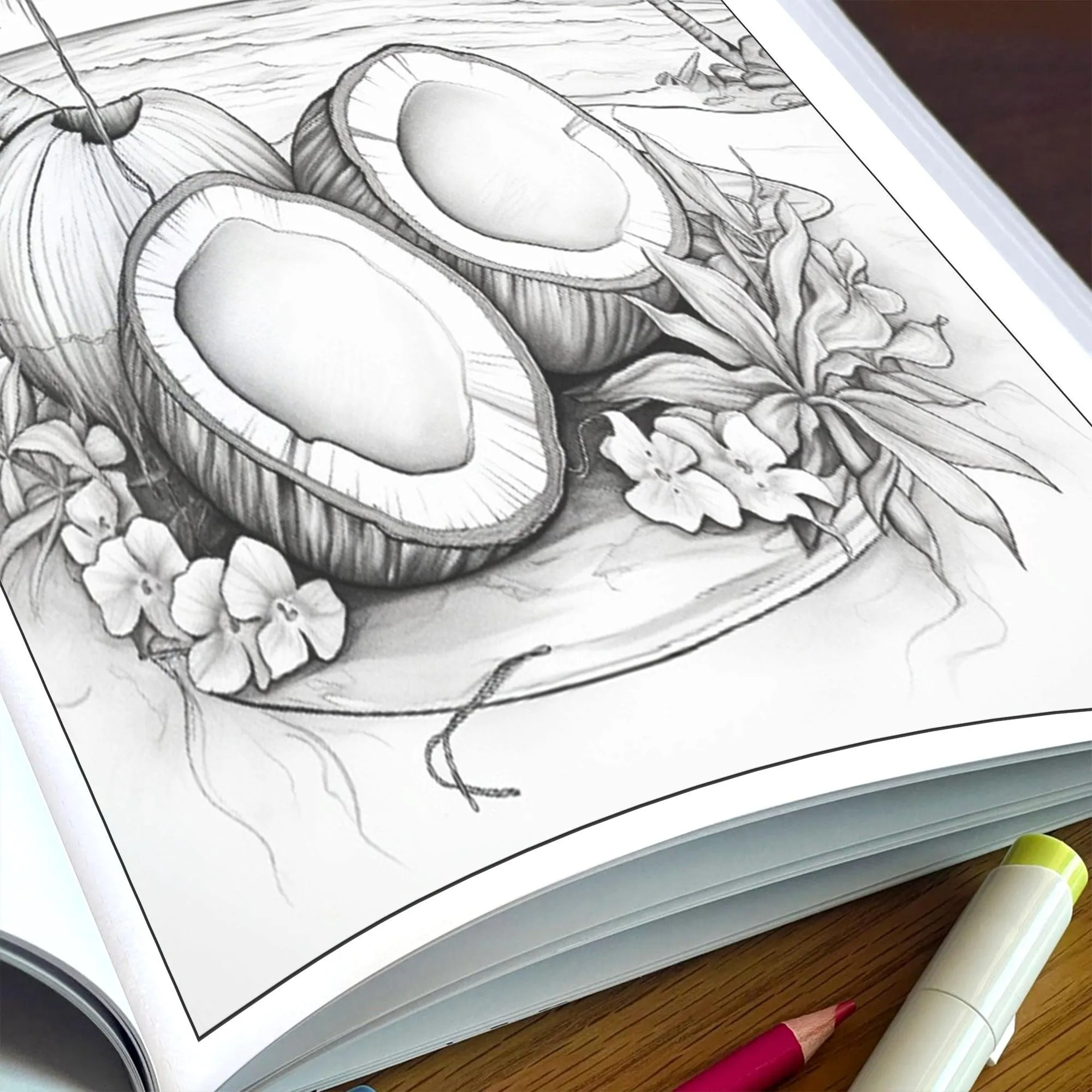 Coconut Dreams Hawaii Coloring Pages – 48 Tropical Beach Scenes for Adults - image 5