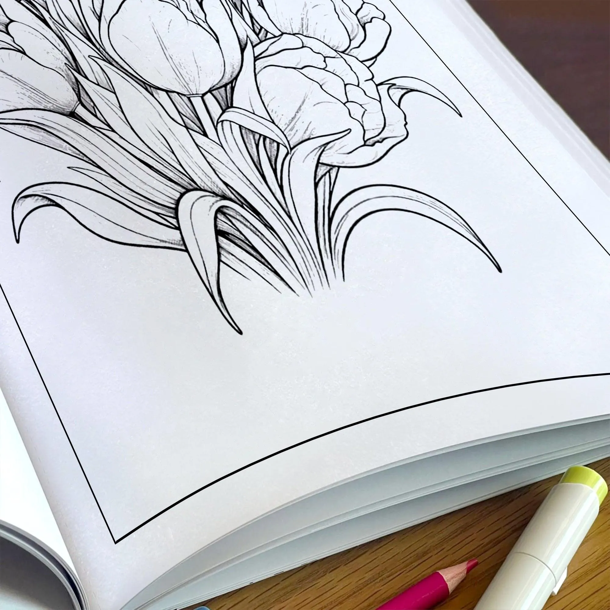 Tulip Whispers Coloring Pages – 48 Relaxing Floral Illustrations for Adults - image 5