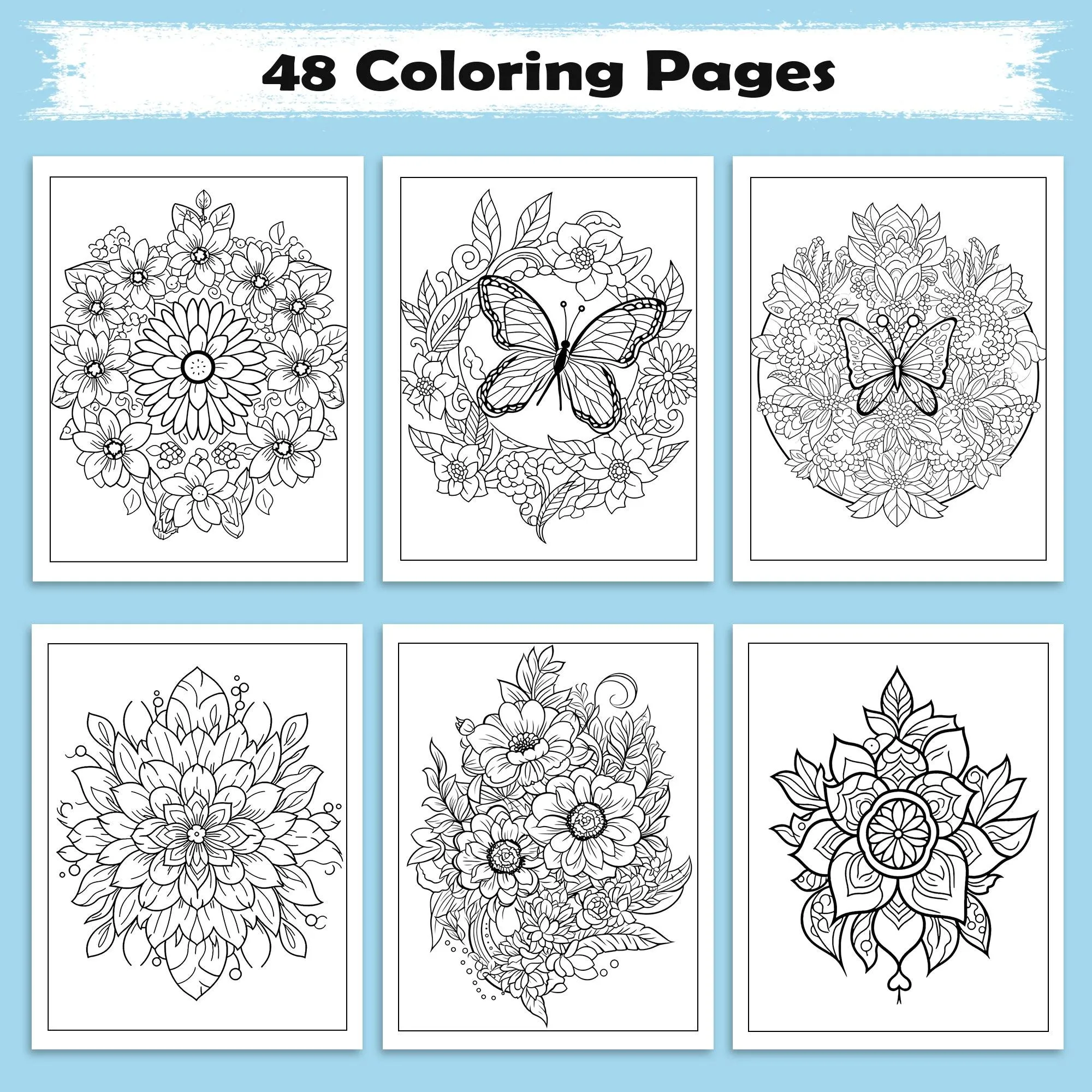 Blooming Mandala Garden Coloring Pages – 48 Floral Designs for Adults - image 2
