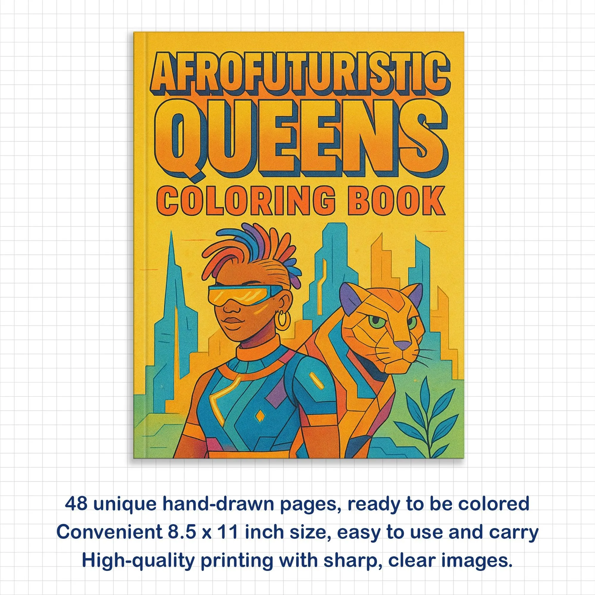 Afrofuturistic Queens Coloring Pages – 48 Pages – Futuristic, Powerful, Black Girl Magic – For Adults - image 5
