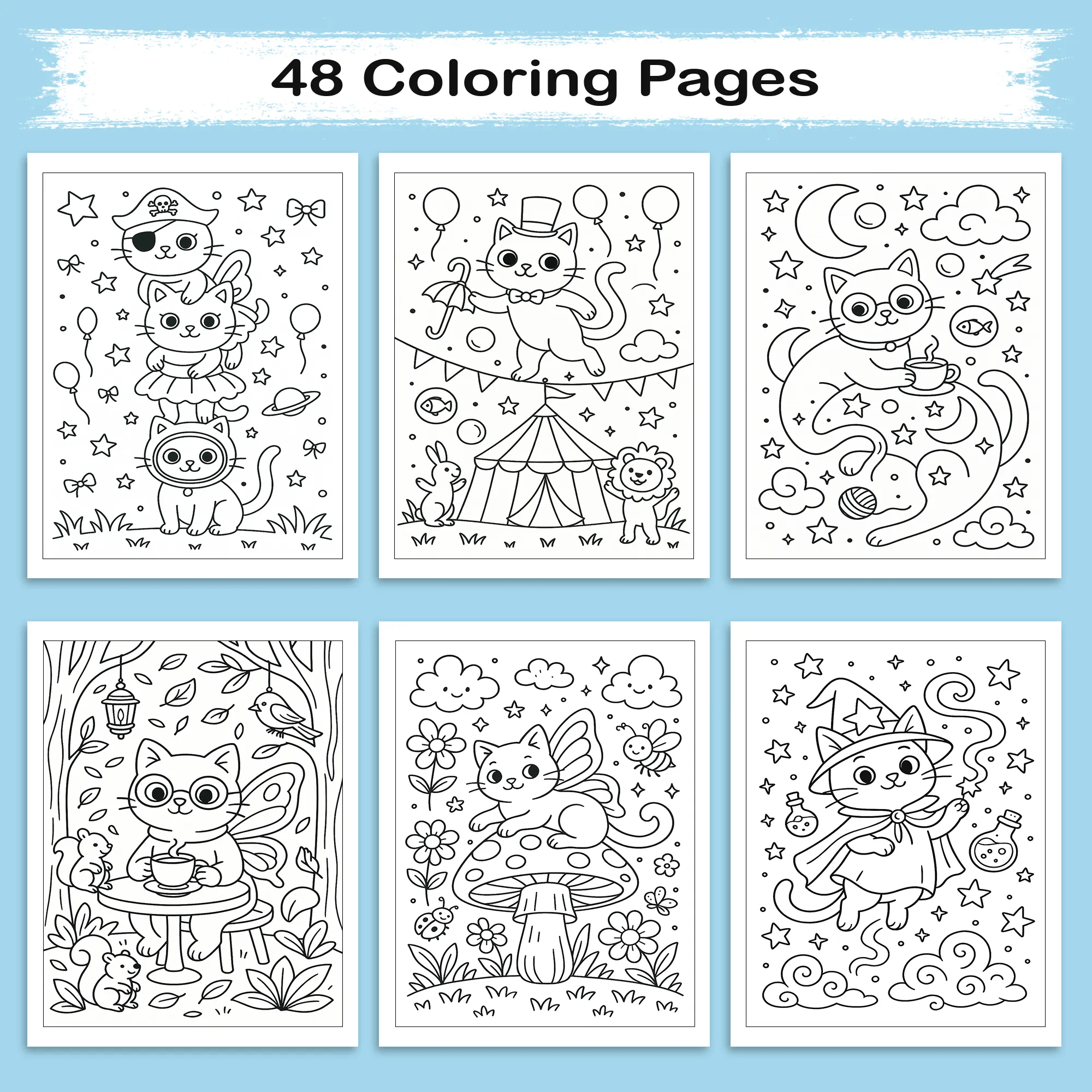 Whimsical Cat Coloring Book – Relaxing & Imaginative Artwork for All Ages - image 4