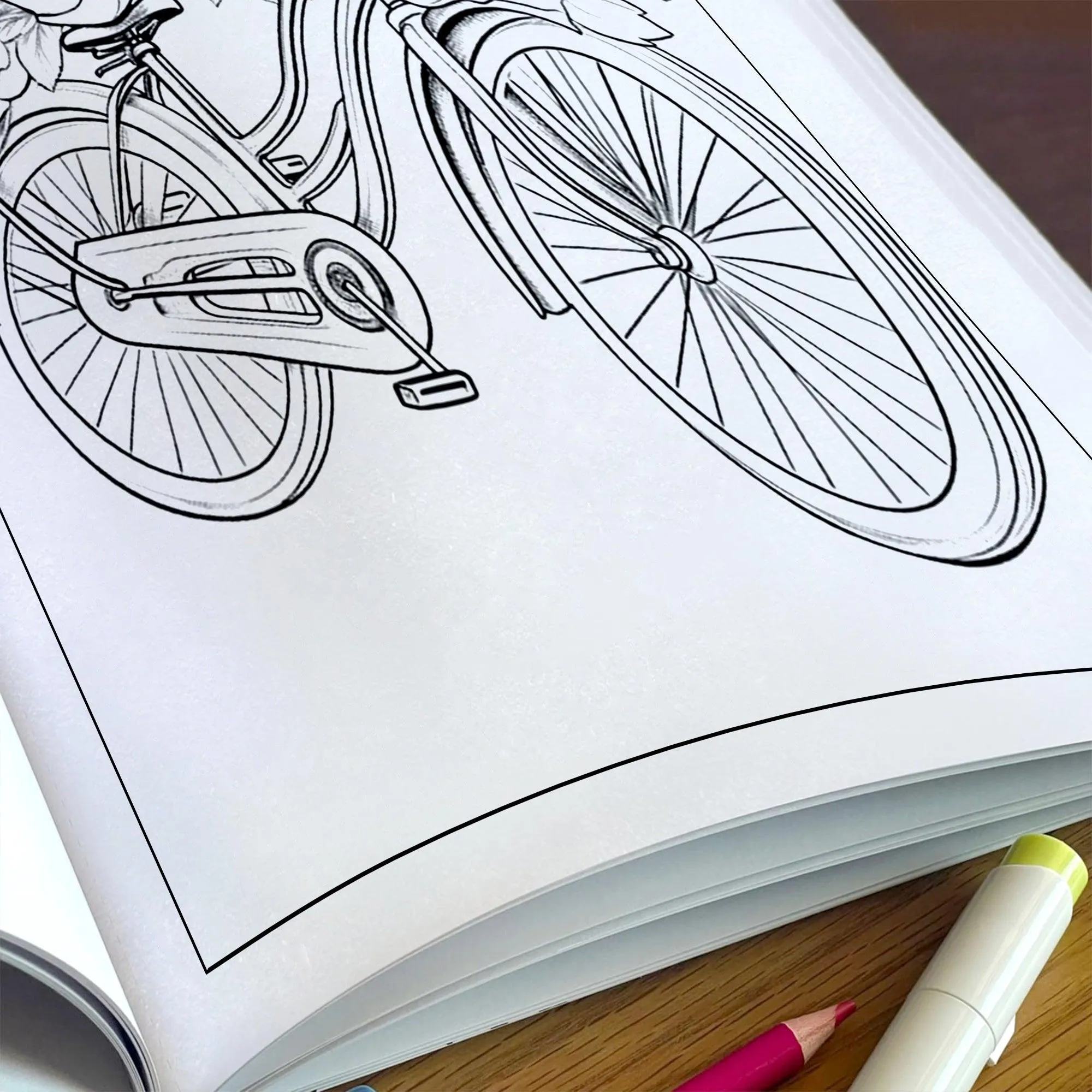 Bicycle Blossoms Coloring Pages – 48 Beautiful Bike & Floral Sheets – For Adults - image 5